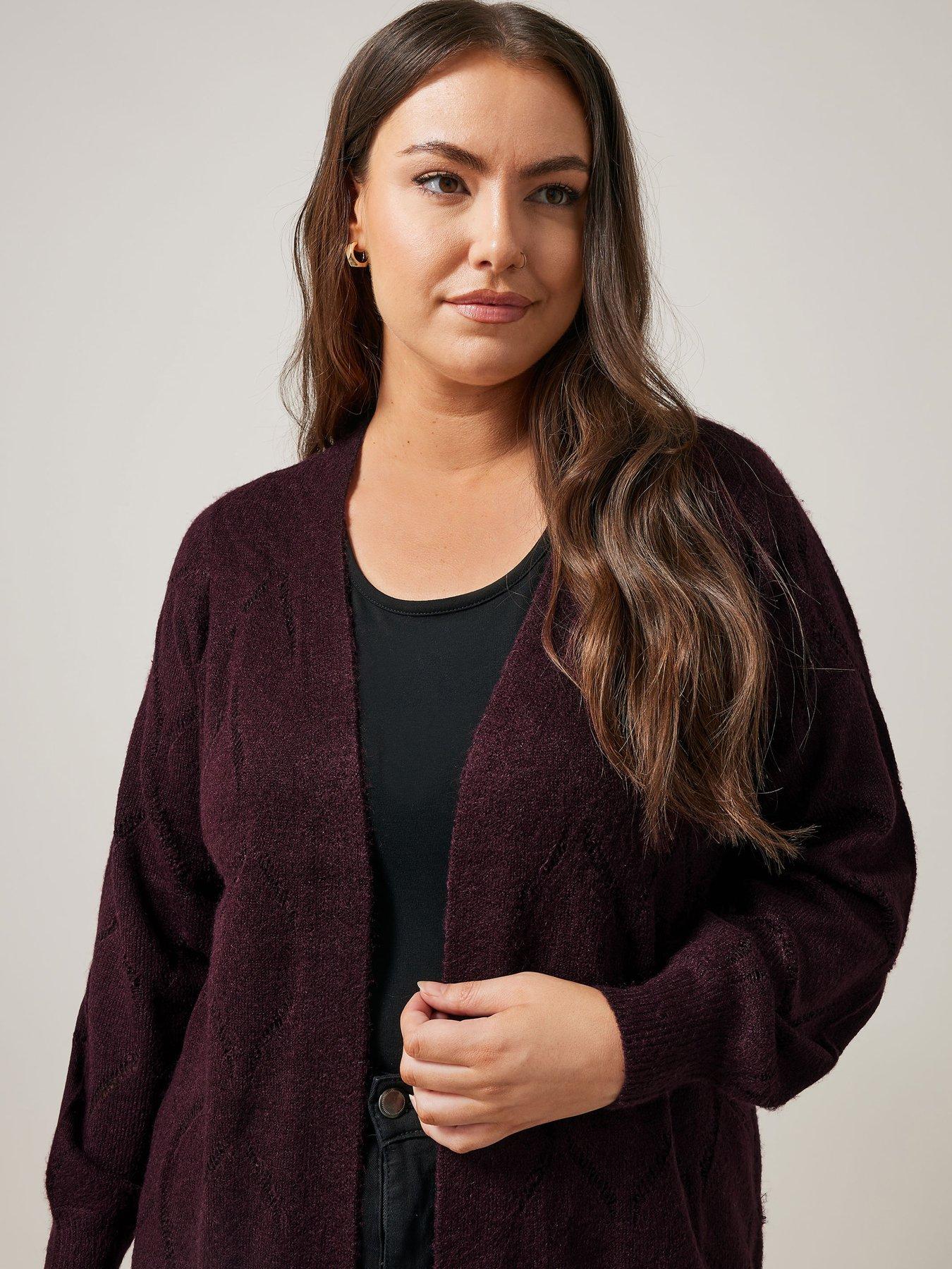 evans-pointelle-longline-cardigan-purpleoutfit