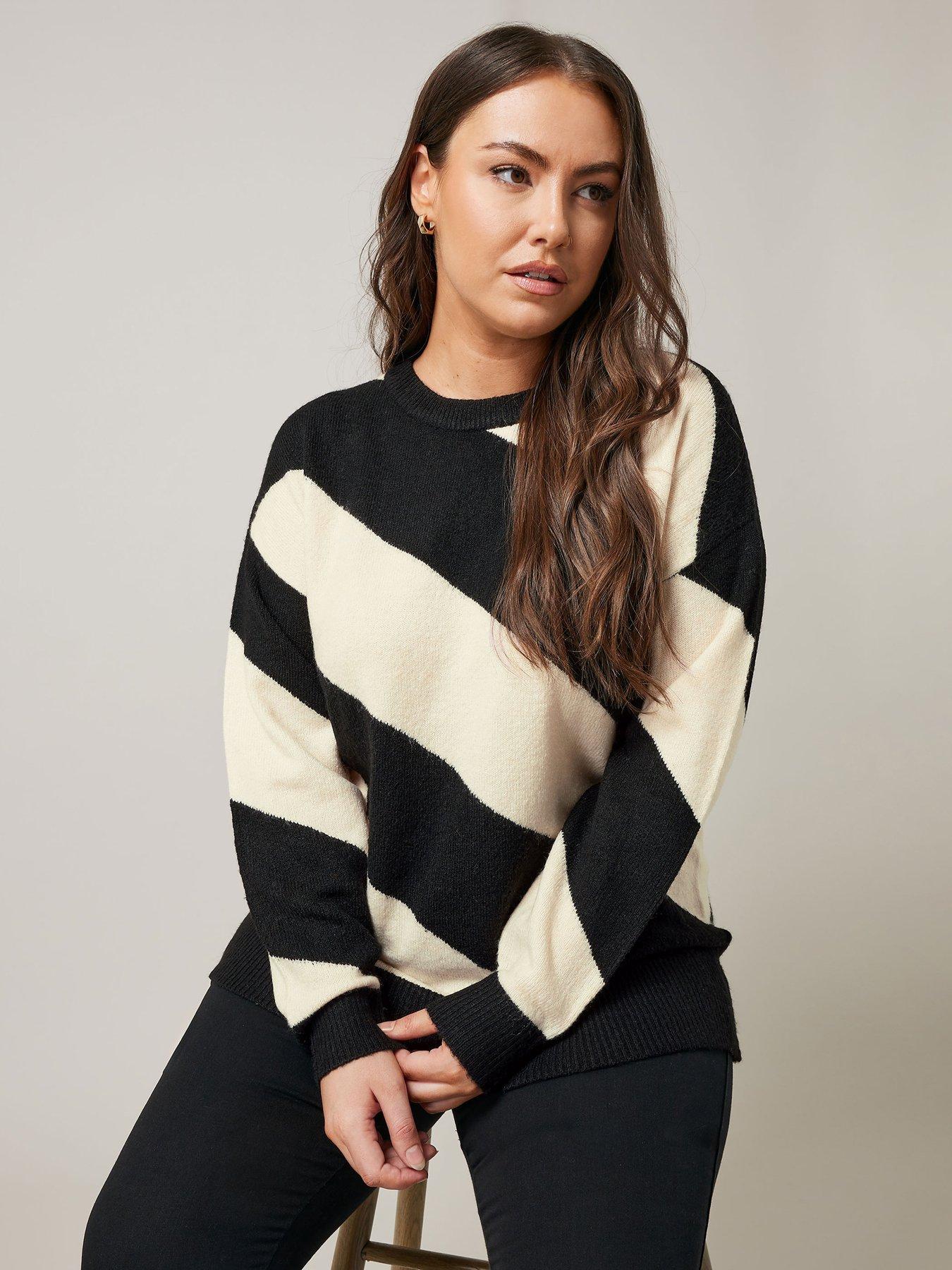 evans-diagonal-stripe-jumper-ivory