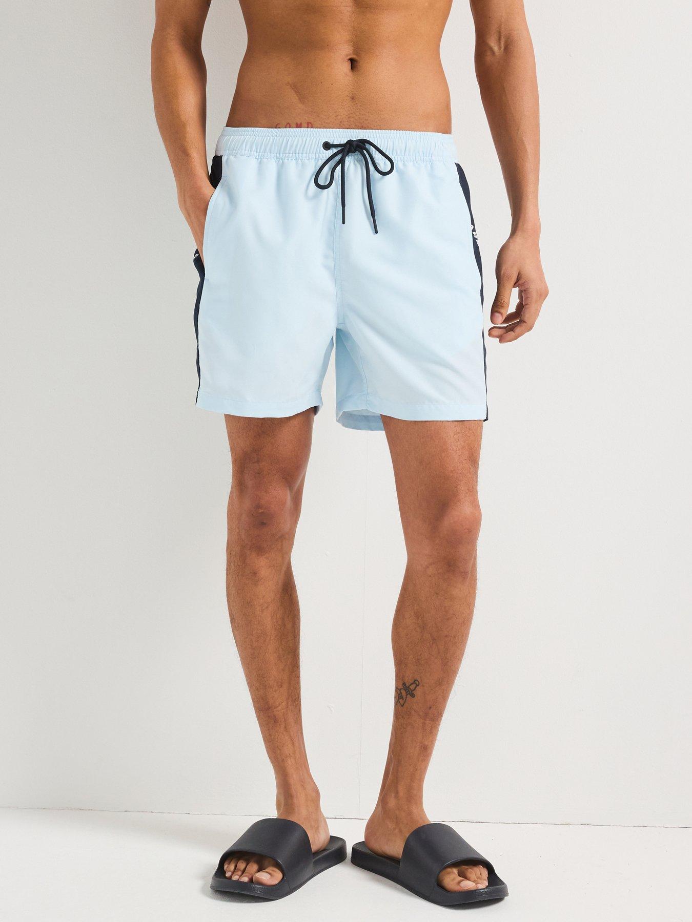 Image 1 of 6 of Barbour International Panel Logo Swimwear Shorts- Light Blue