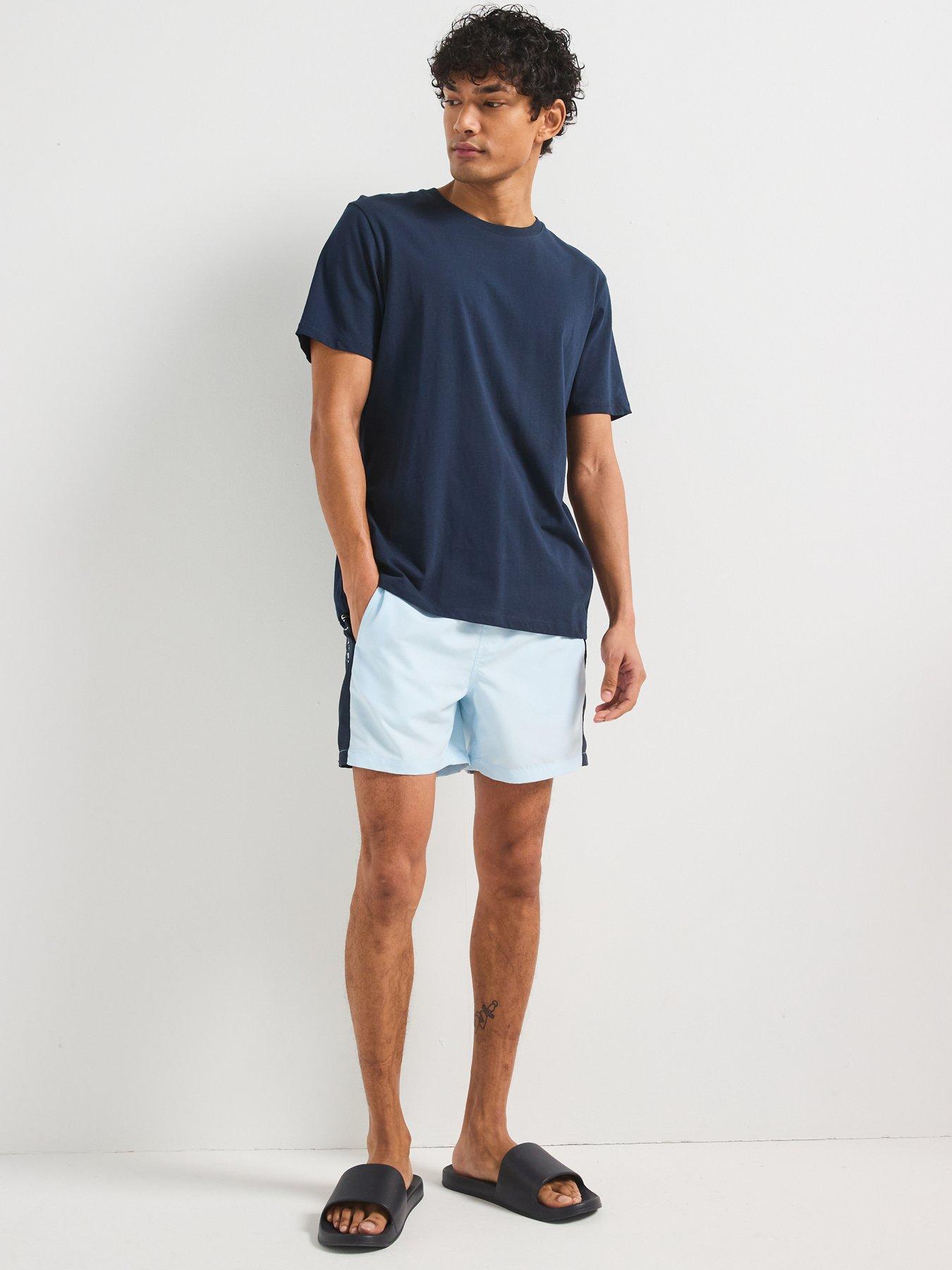 Image 3 of 6 of Barbour International Panel Logo Swimwear Shorts- Light Blue