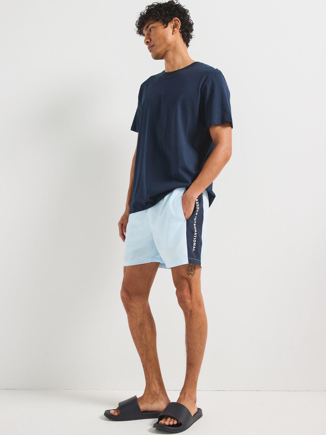 Image 6 of 6 of Barbour International Panel Logo Swimwear Shorts- Light Blue