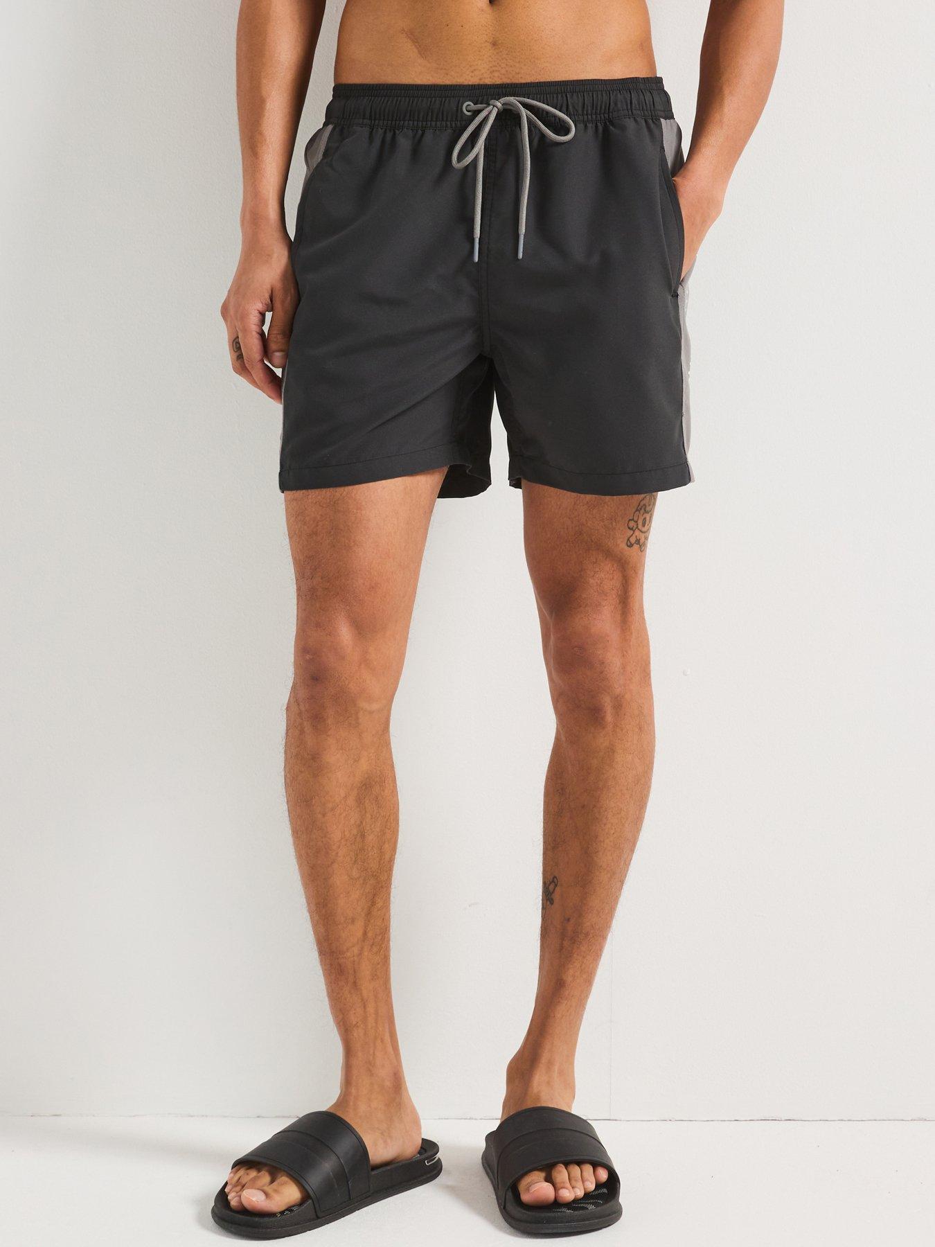 Image 1 of 5 of Barbour International Panel Logo Swim Shorts - Black