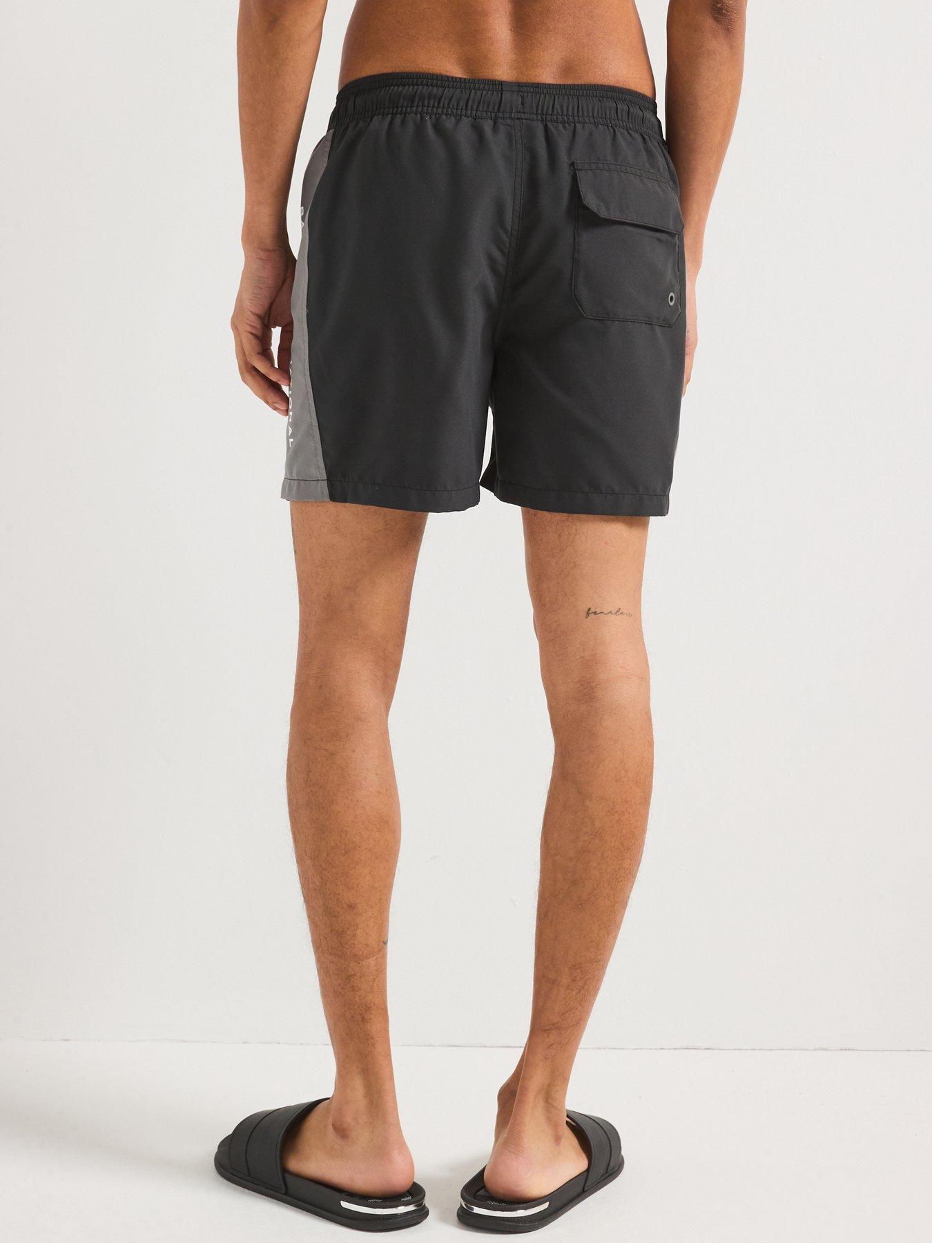 Image 2 of 5 of Barbour International Panel Logo Swim Shorts - Black