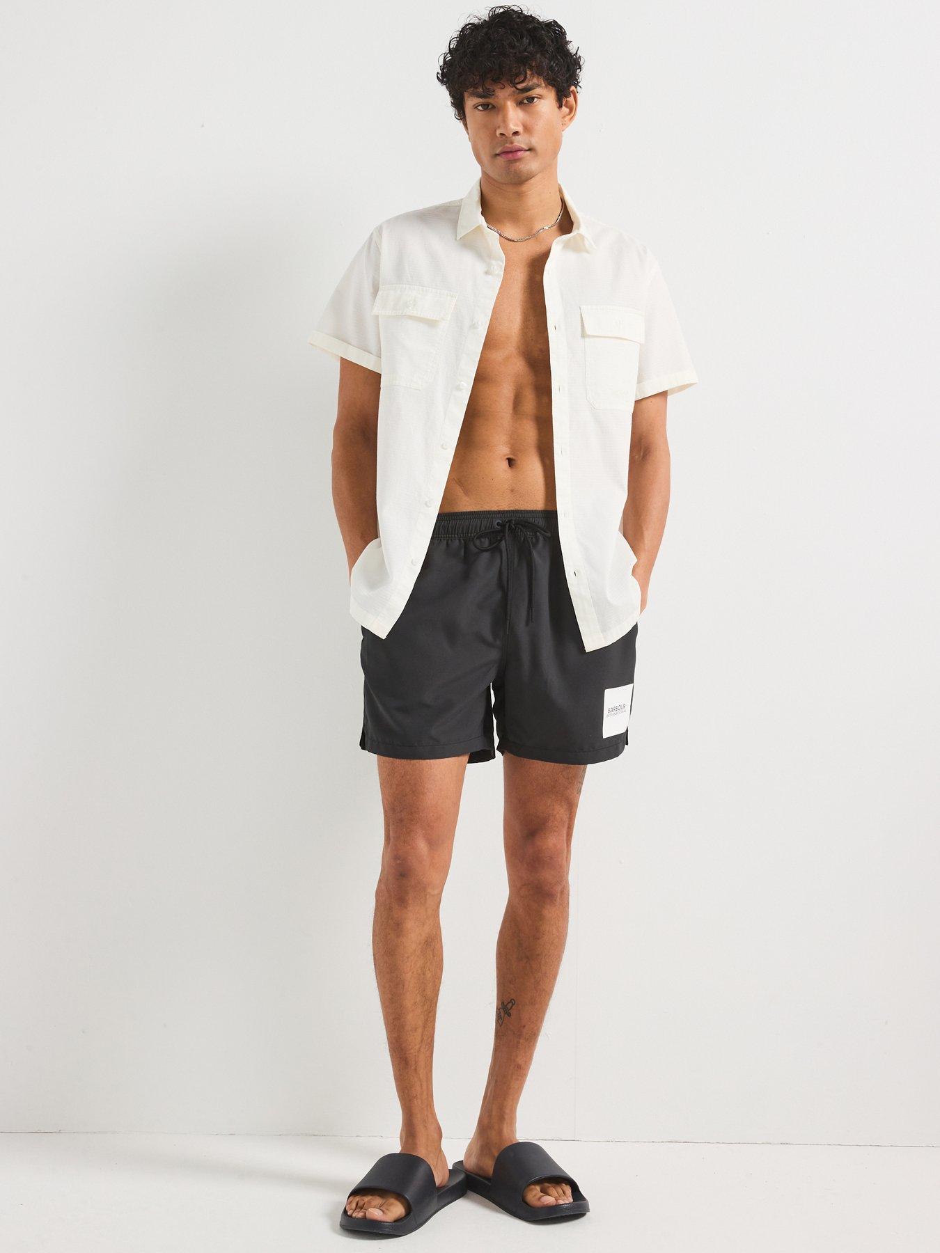 Image 6 of 6 of Barbour International Block Print Swim Shorts - Black
