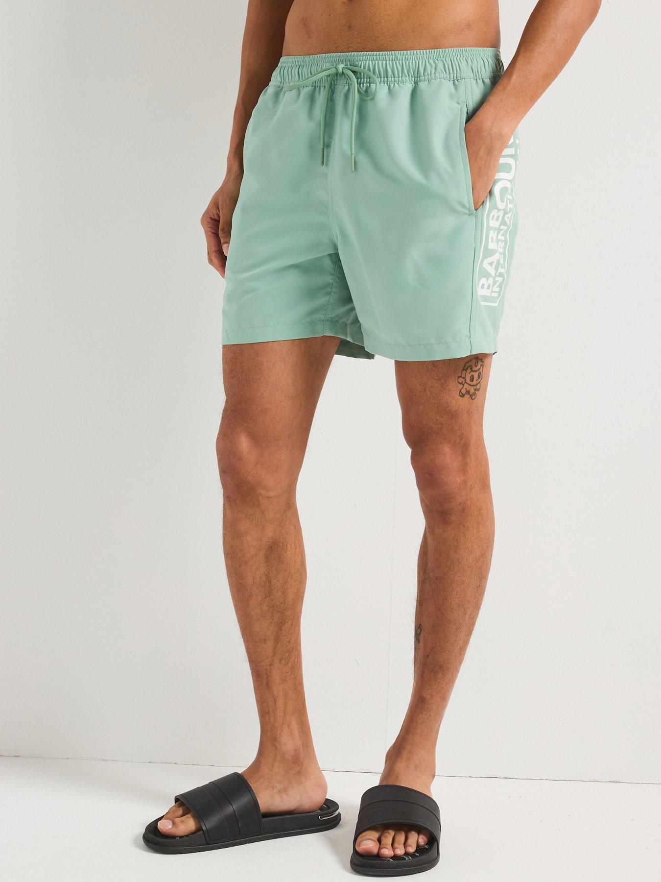 Image 1 of 6 of Barbour International Large Logo Swim Shorts - Green