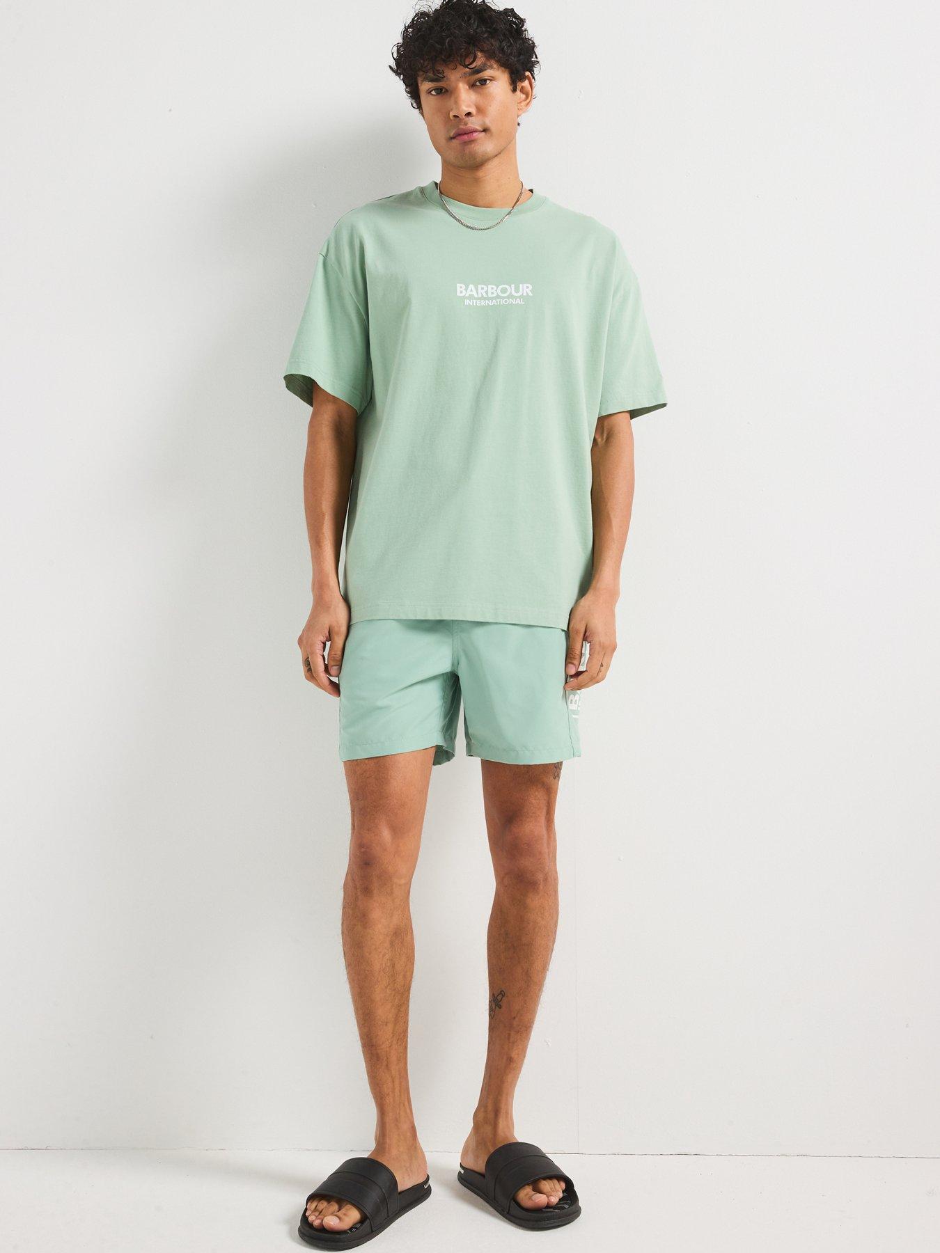 Image 3 of 6 of Barbour International Large Logo Swim Shorts - Green