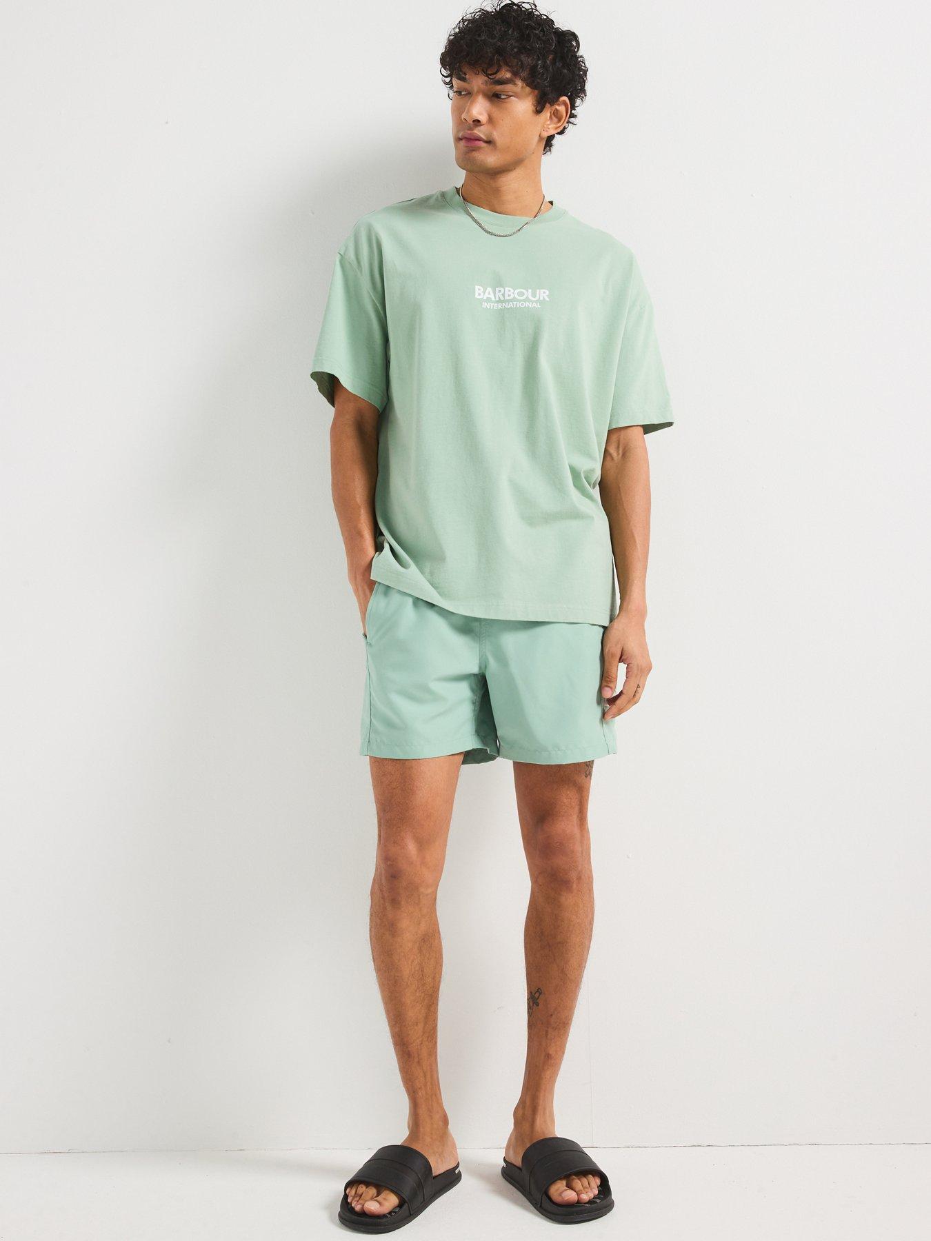 Image 6 of 6 of Barbour International Large Logo Swim Shorts - Green