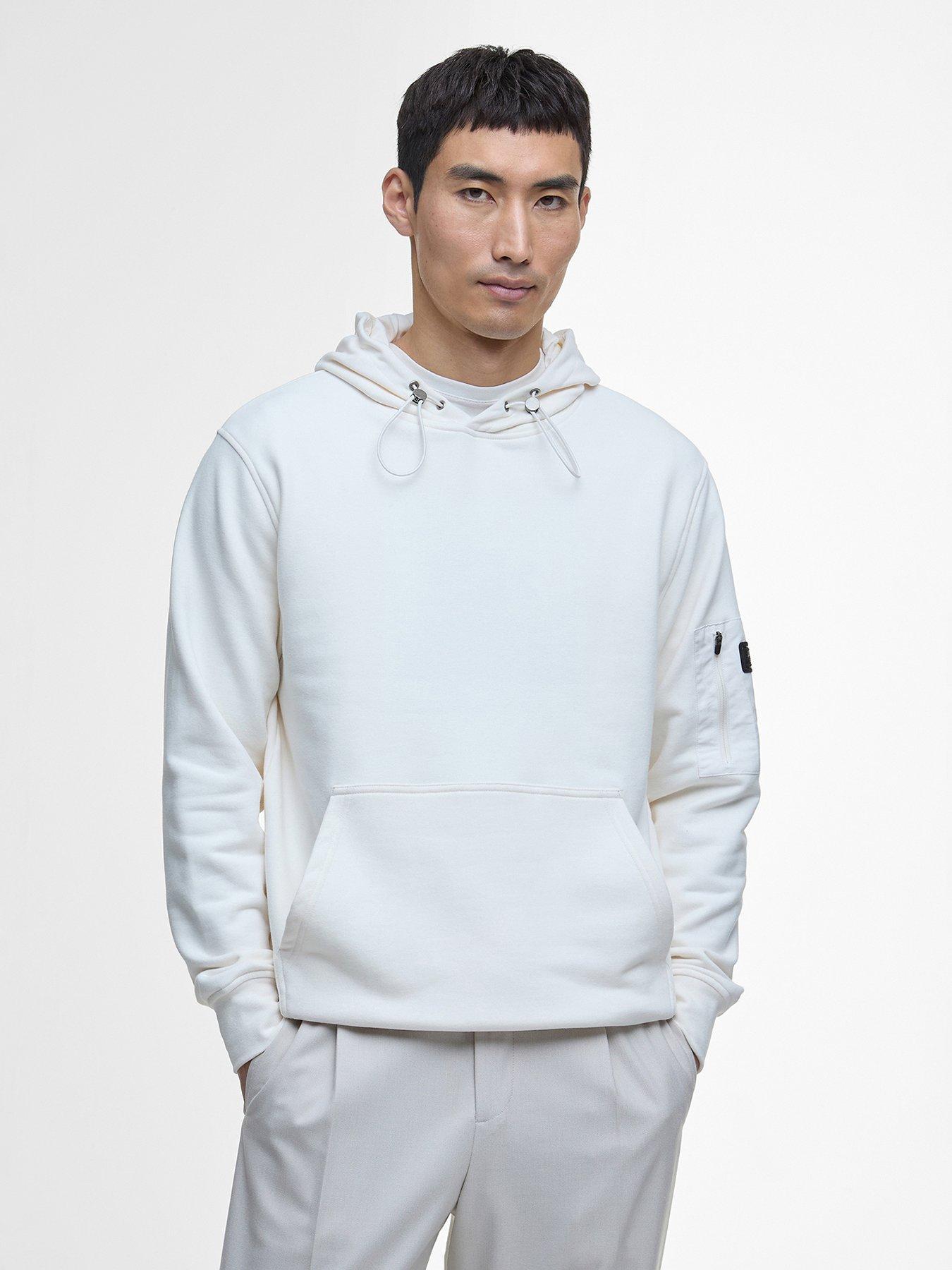 undefined Barbour International Ewan Pullover Hoodie- White