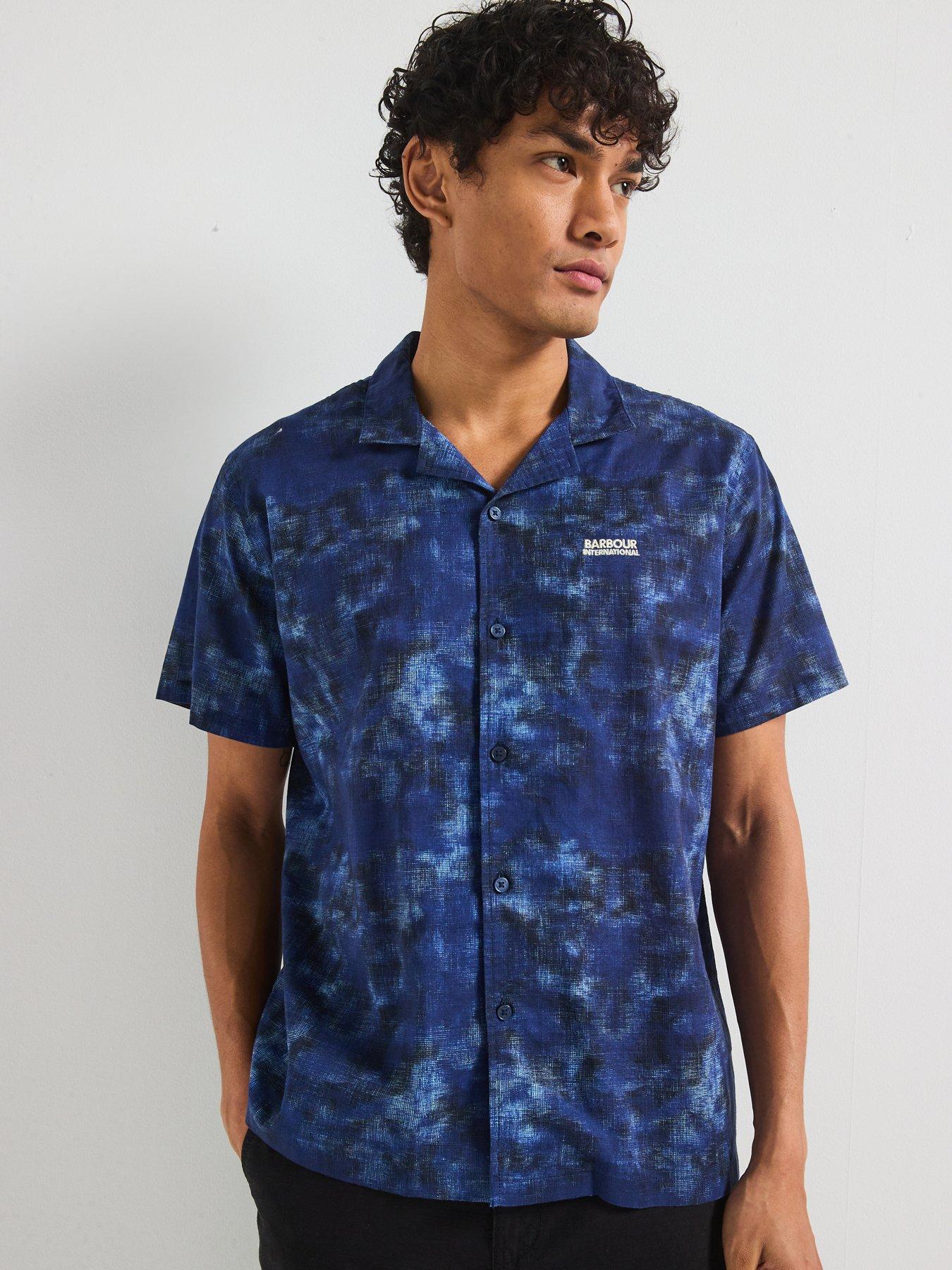 undefined Barbour International Camo Ikat Summer Shirt- Navy