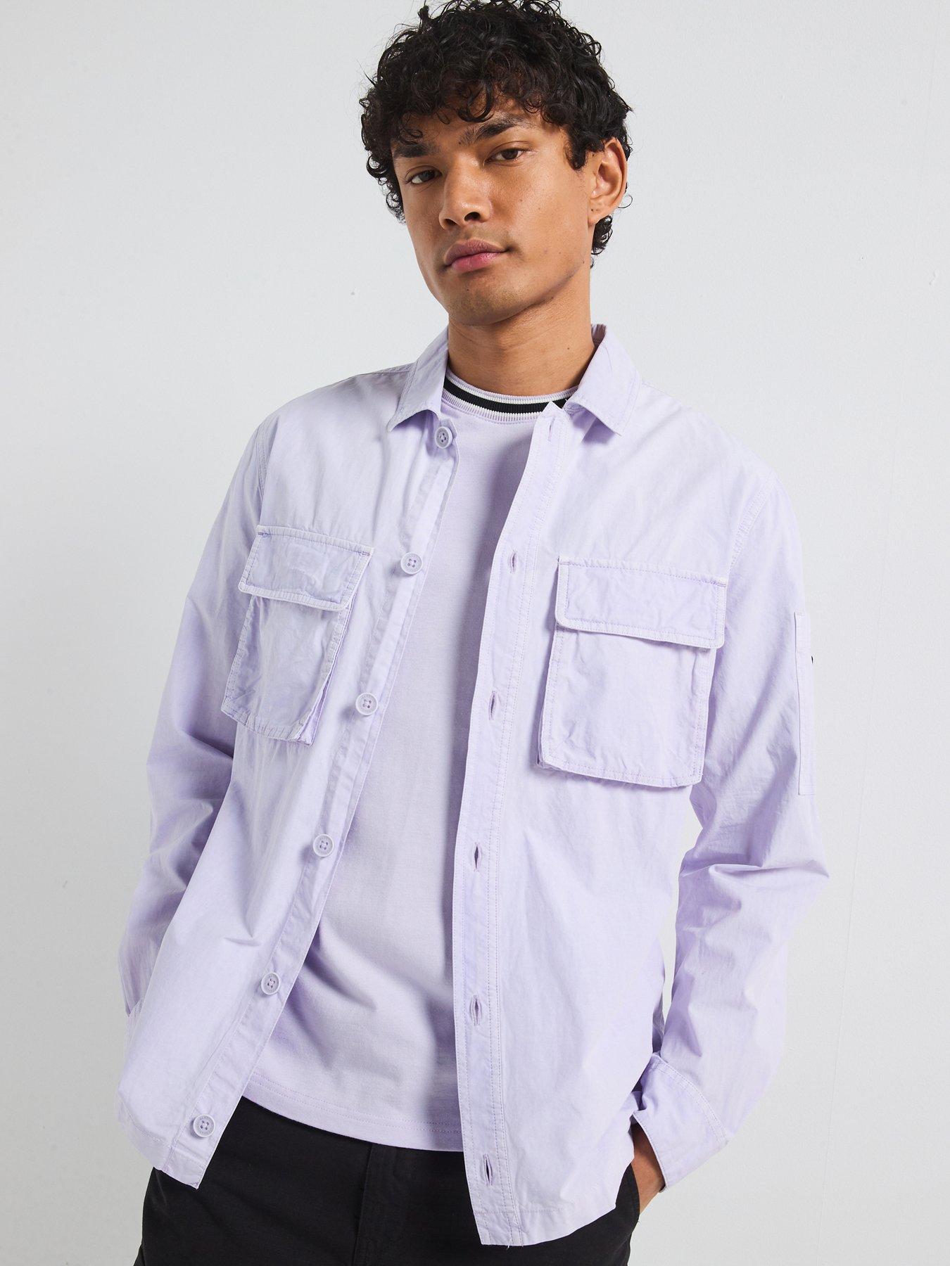Image 1 of 6 of Barbour International Kenneth Garment Dye Overshirt- Light Purple