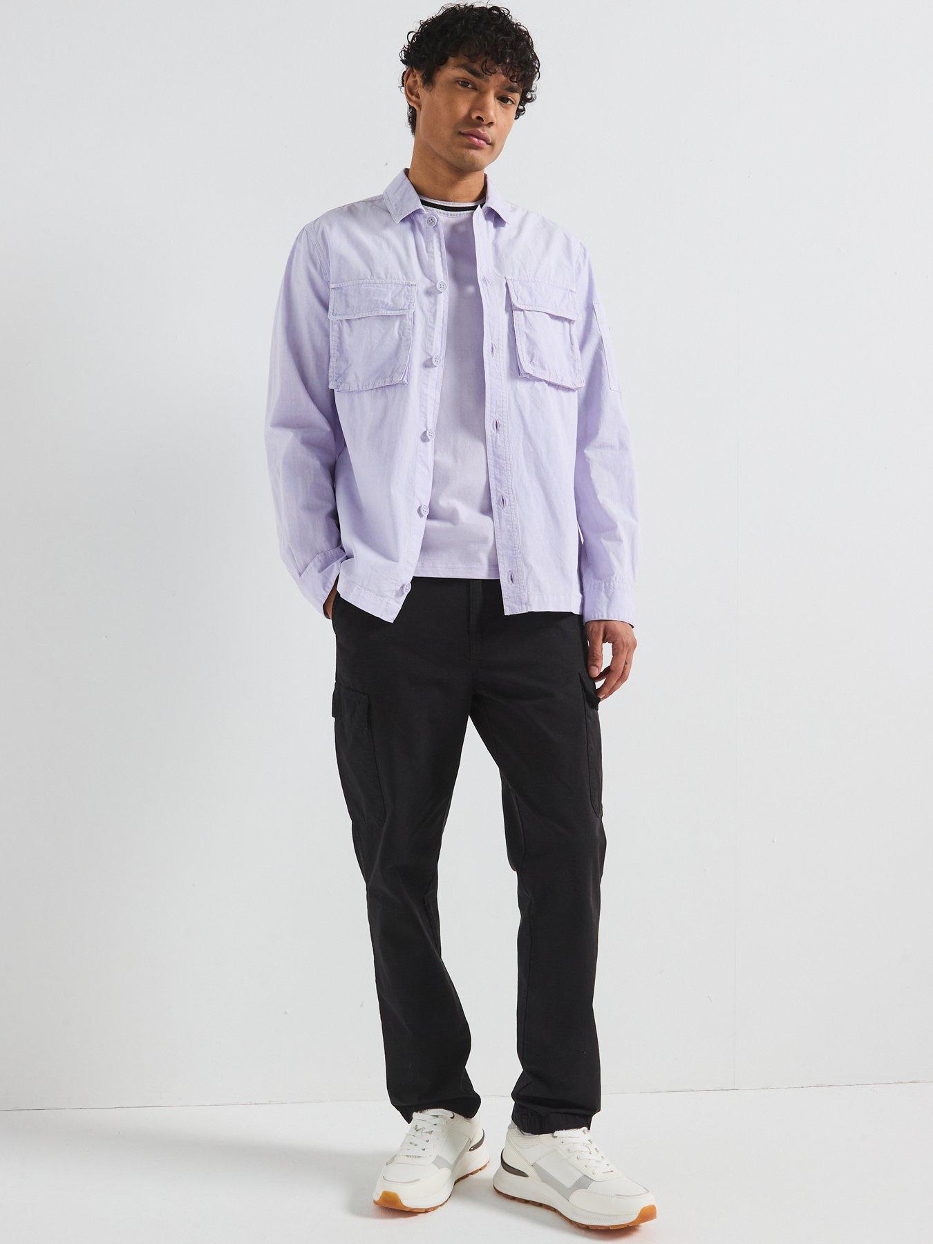 Image 3 of 6 of Barbour International Kenneth Garment Dye Overshirt- Light Purple