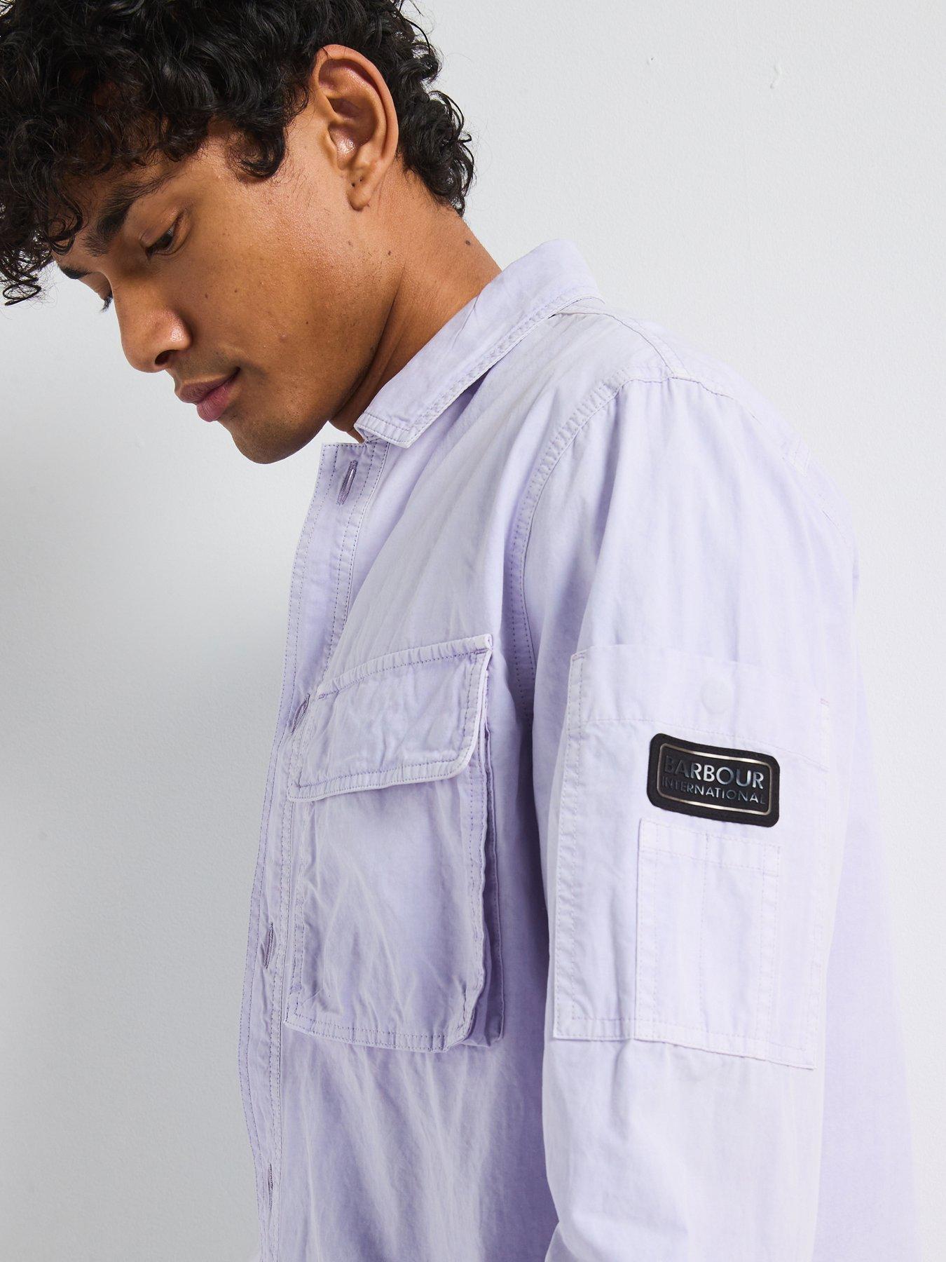 Image 4 of 6 of Barbour International Kenneth Garment Dye Overshirt- Light Purple