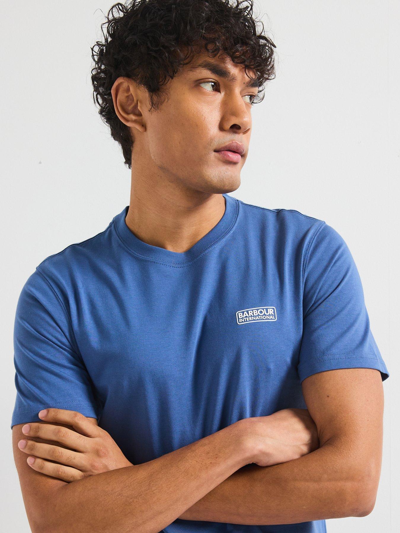 Image 4 of 5 of Barbour International Small Logo Short Sleeve T-Shirt- Blue