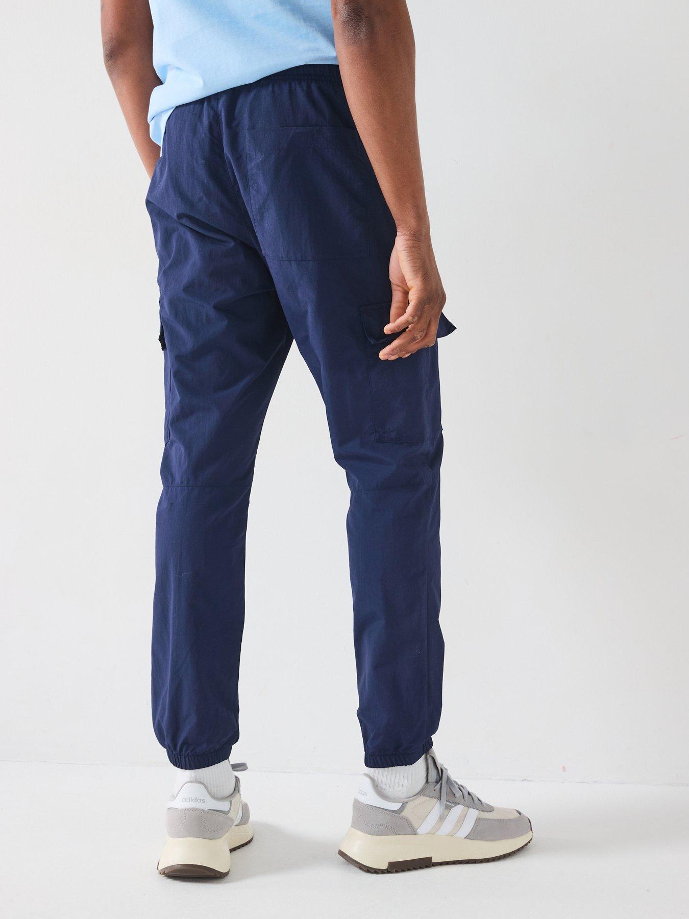 adidas-originals-mens-trefoil-essentials-woven-cargo-pant-navystillFront