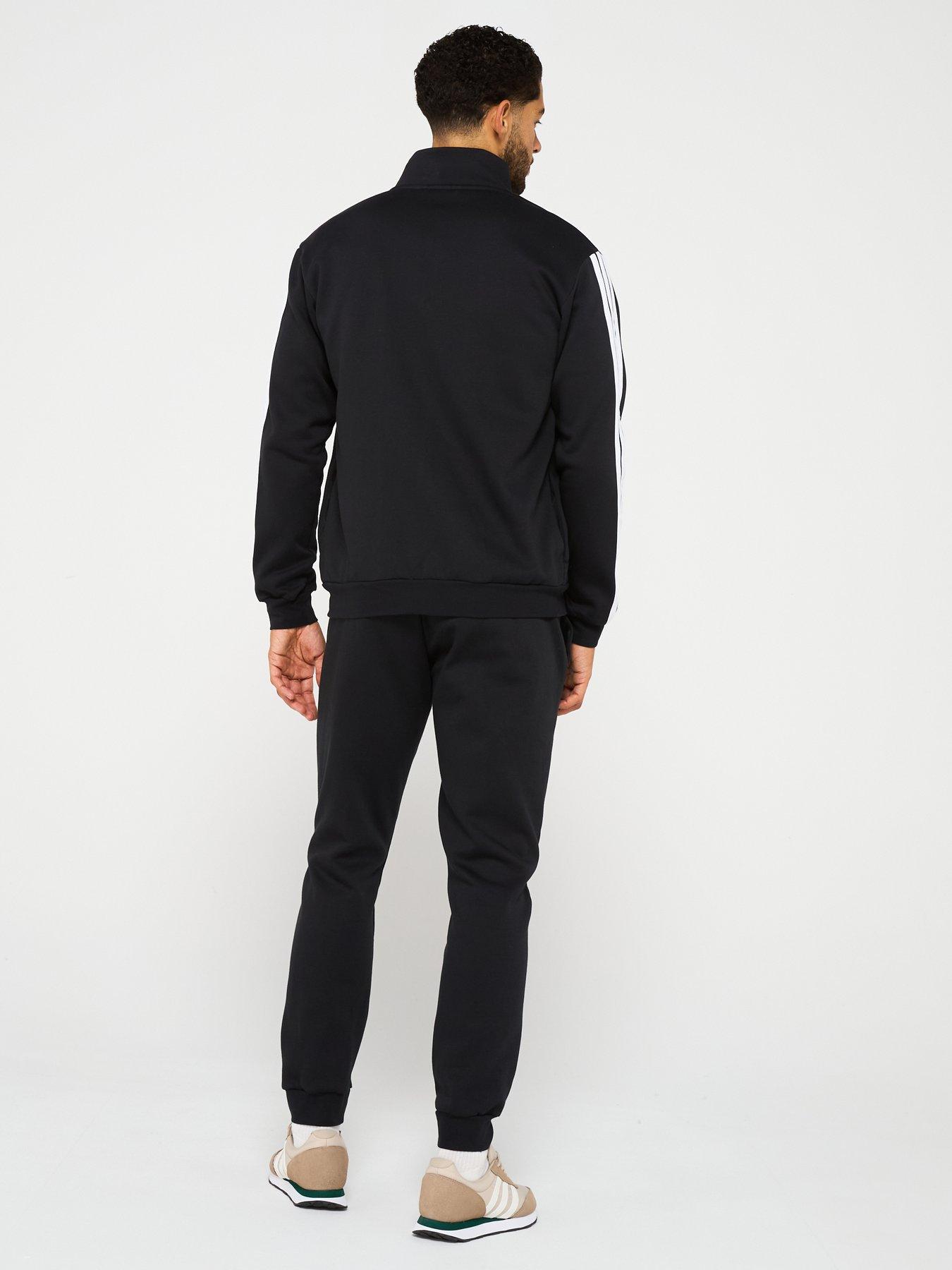 adidas-sportswear-mens-sportswear-basic-3-stripe-fleece-tracksuit-blackstillFront