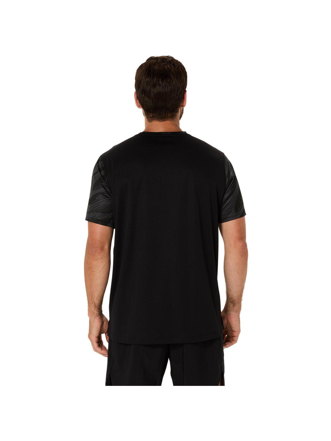 Image 2 of 5 of Asics Mens Running Core All Over Print Short Sleeve Top - Black