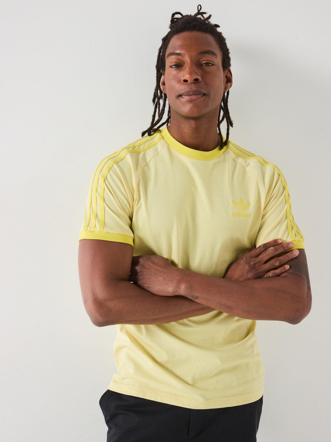 Image of adidas Originals Men's Classics 3-Stripe T-Shirt - Powder Yellow