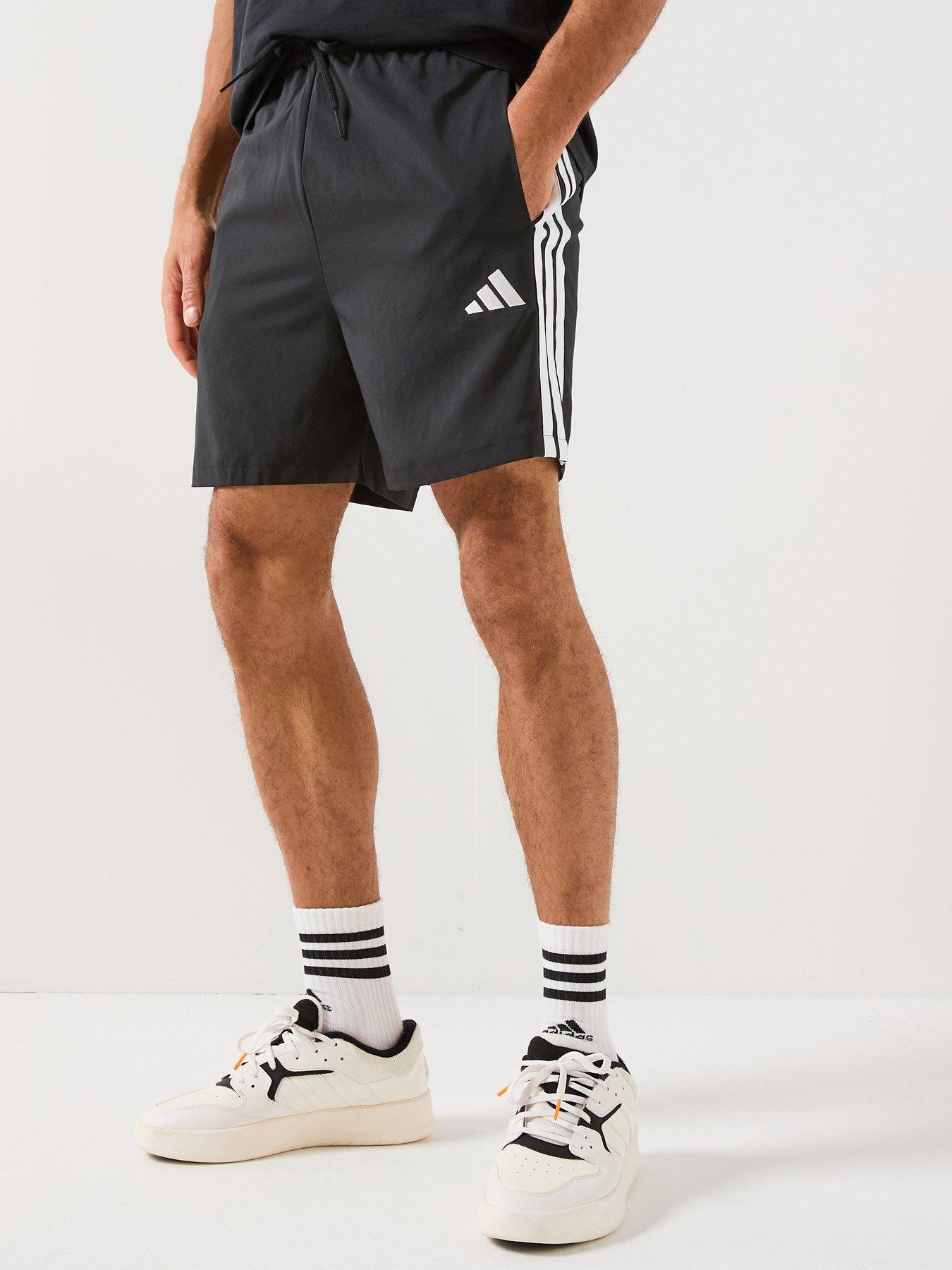 adidas-sportswear-mens-essentials-3-stripe-chelsea-shorts-blackwhite