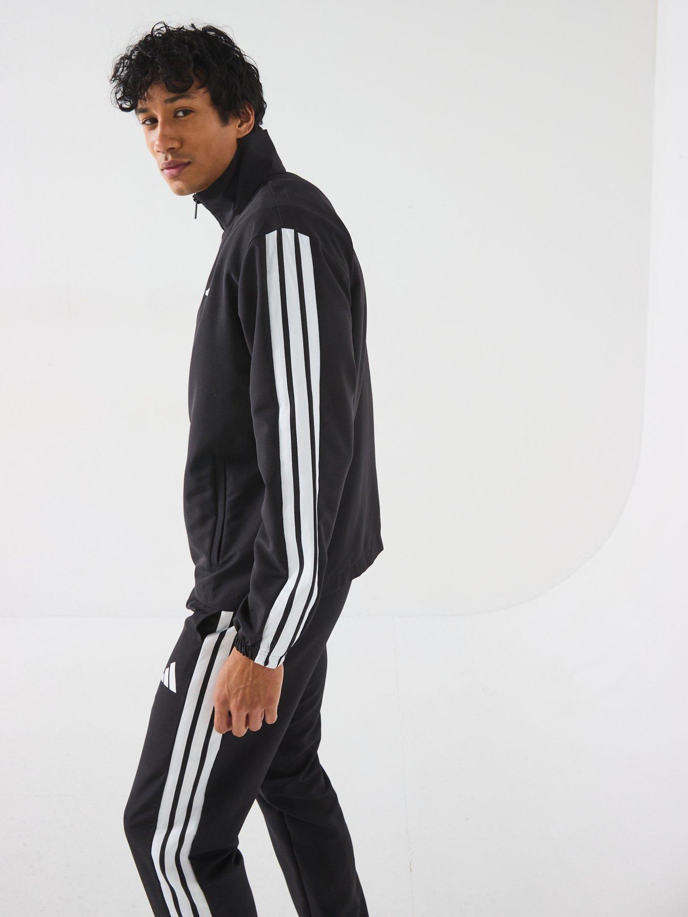 Image 5 of 6 of adidas Sportswear Men's Sportswear Basic 3 Stripes Woven Tracksuit - Black
