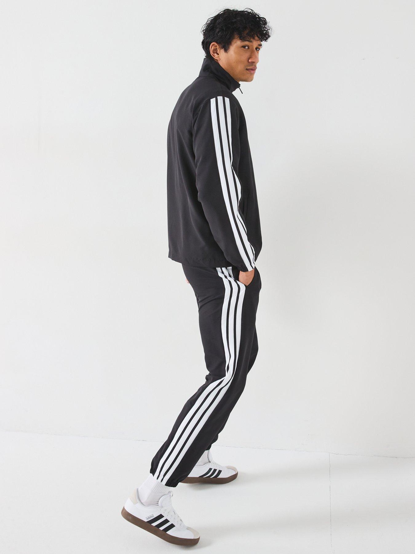 Image 6 of 6 of adidas Sportswear Men's Sportswear Basic 3 Stripes Woven Tracksuit - Black