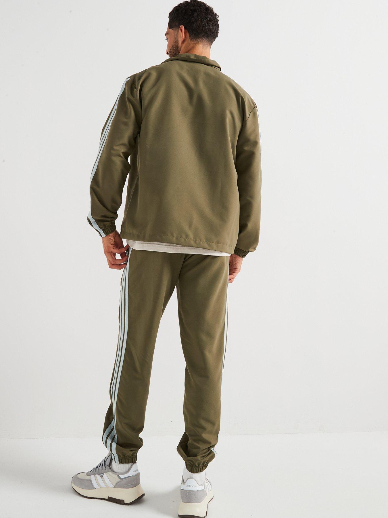 Image 2 of 6 of adidas Sportswear Men's Basic 3 Stripes Woven Tracksuit - Green