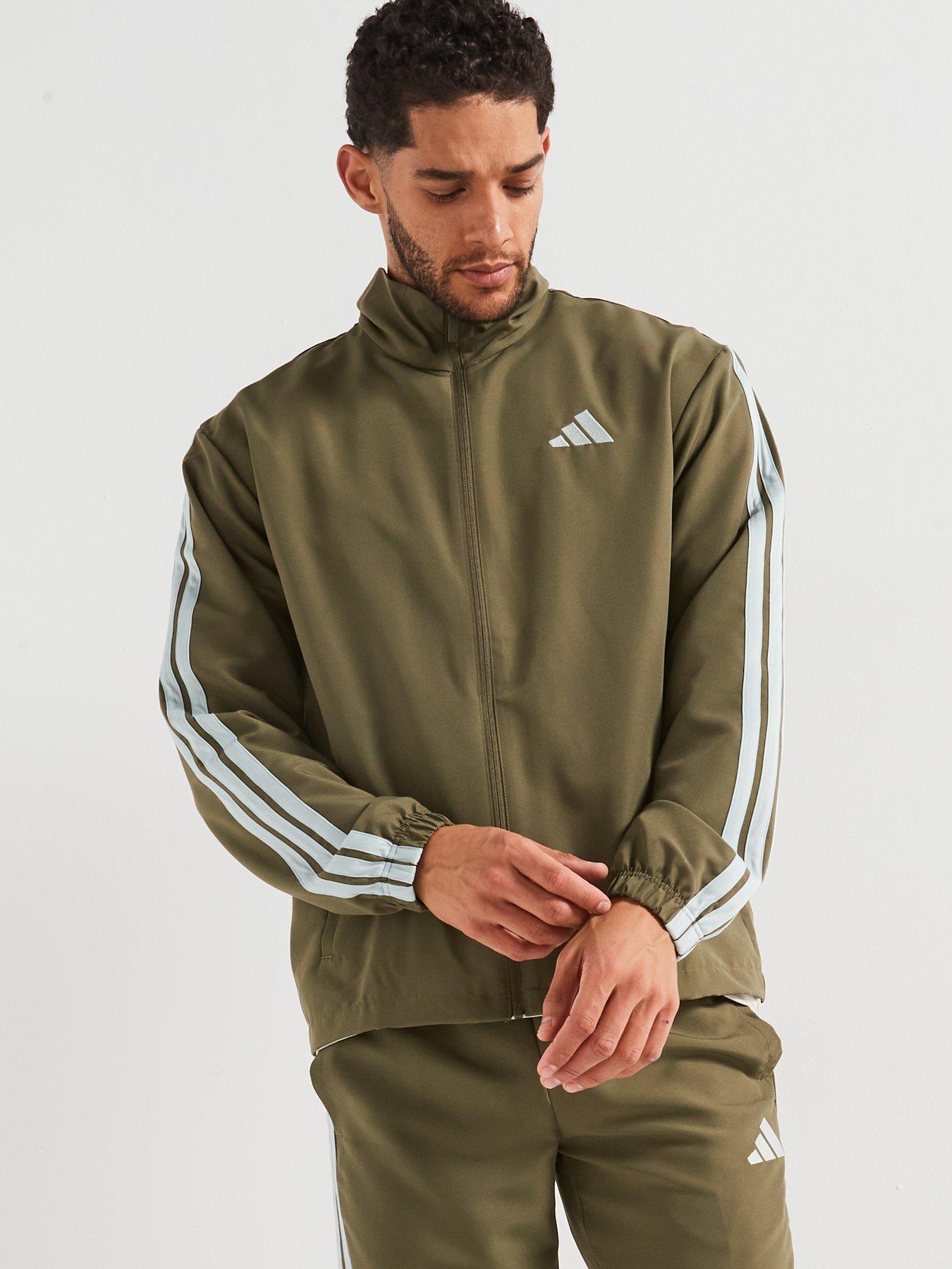 Image 5 of 6 of adidas Sportswear Men's Basic 3 Stripes Woven Tracksuit - Green