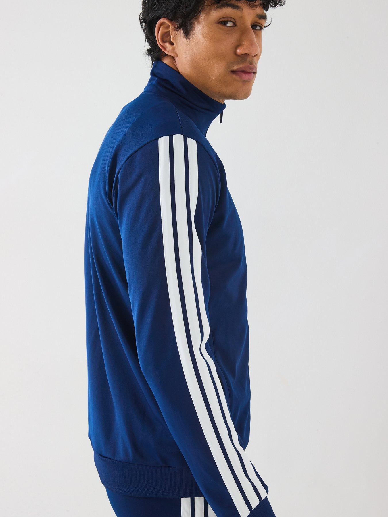 Image 5 of 6 of adidas Sportswear Men's Sportswear Basic 3 Stripes Tricot Tracksuit - Blue