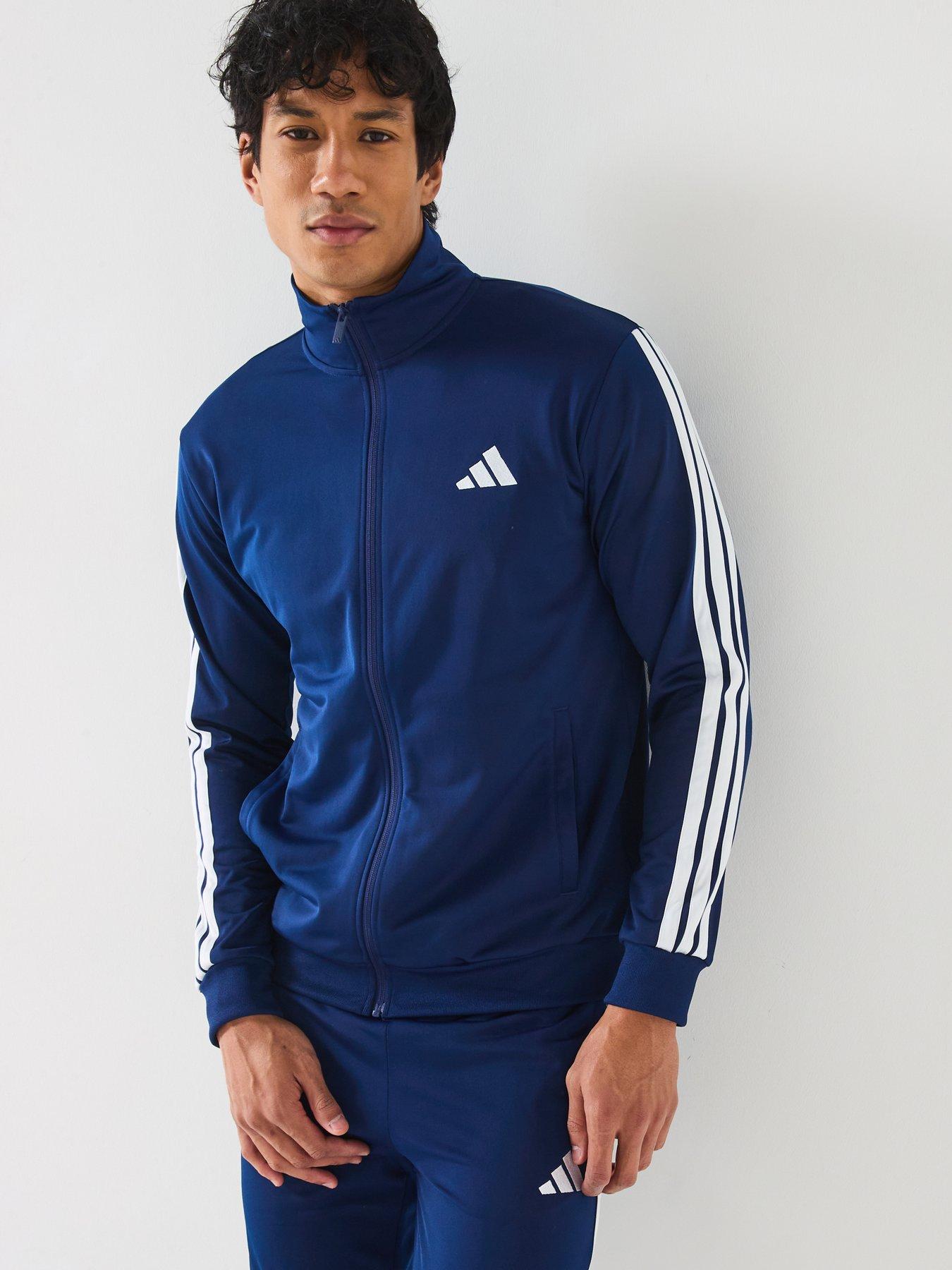 Image 6 of 6 of adidas Sportswear Men's Sportswear Basic 3 Stripes Tricot Tracksuit - Blue