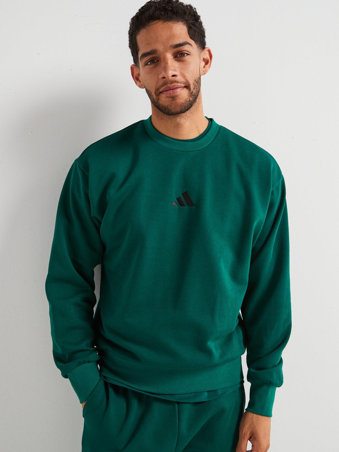 adidas-sportswear-mens-essentials-feelcozy-sweatshirt-greenfront