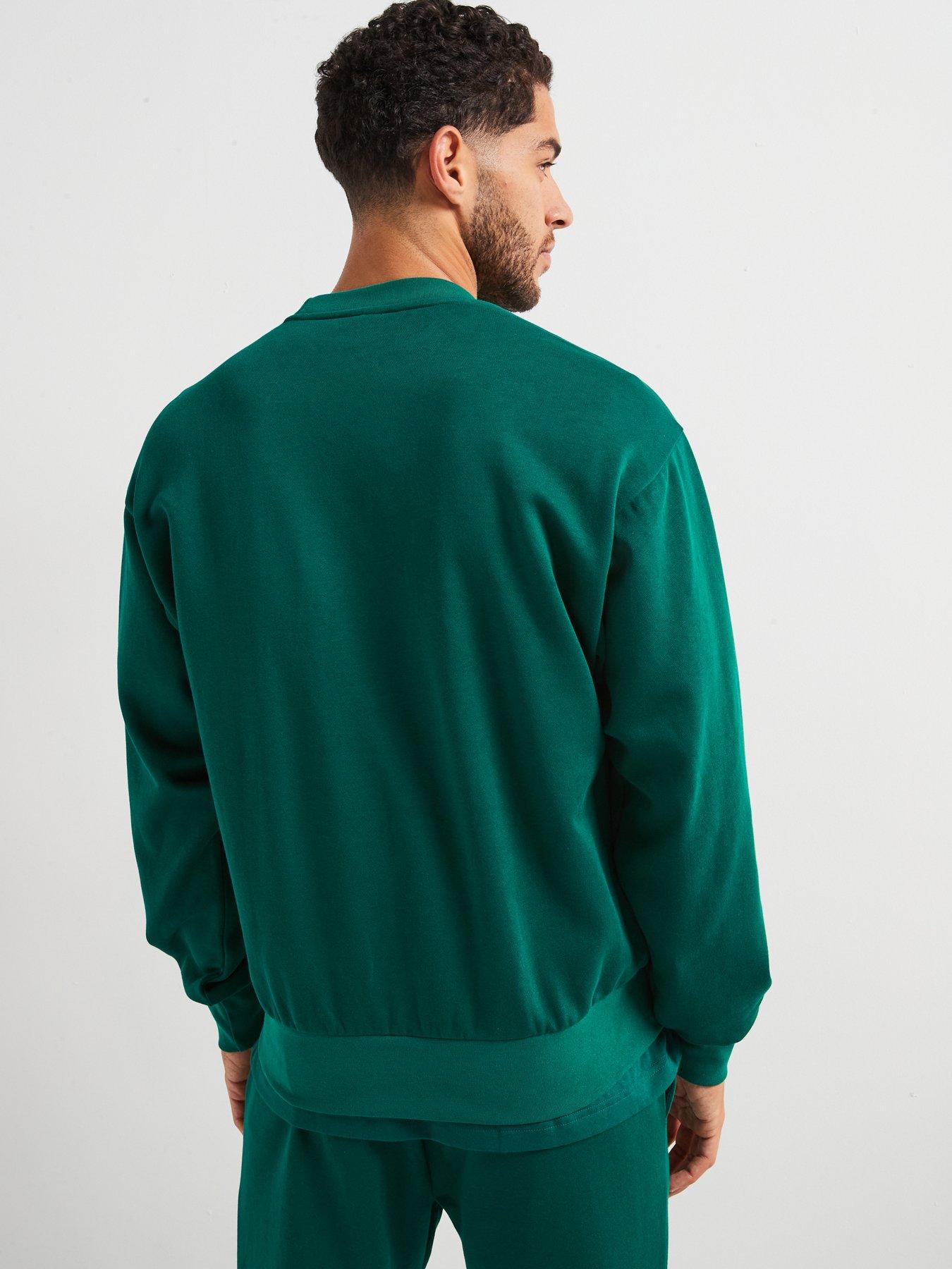 adidas-sportswear-mens-essentials-feelcozy-sweatshirt-greenstillFront