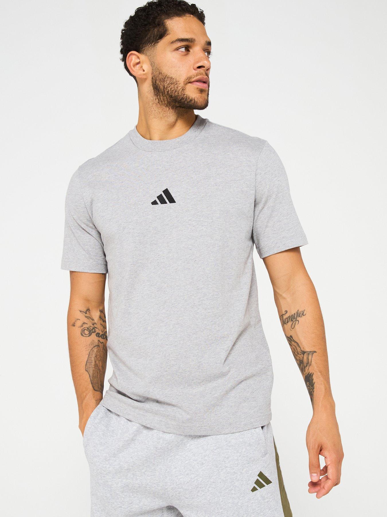 adidas Sportswear Mens Essentials Small Logo Single T-Shirt - Grey