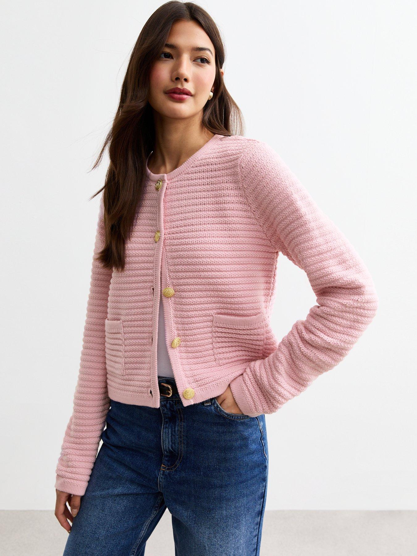 new-look-button-up-ribbed-cardigan-pink