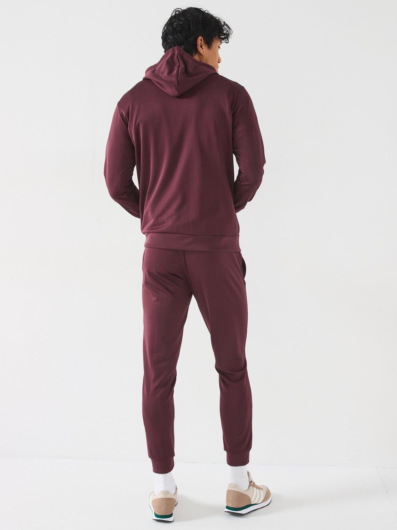 adidas-sportswear-mens-sportswear-french-terry-hooded-tracksuit-redstillFront