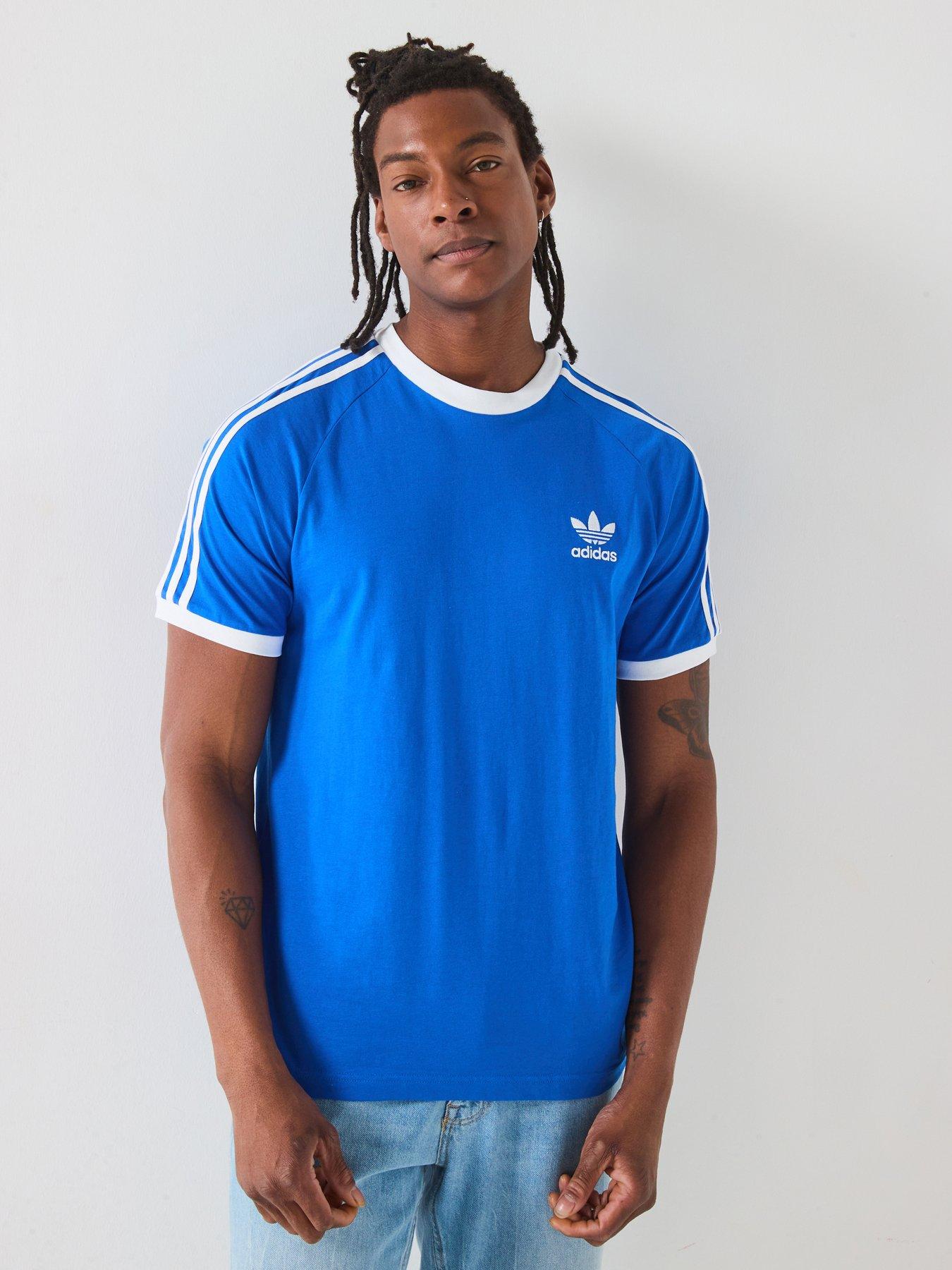 adidas Originals Mens 3-Stripe T-Shirt - Blue