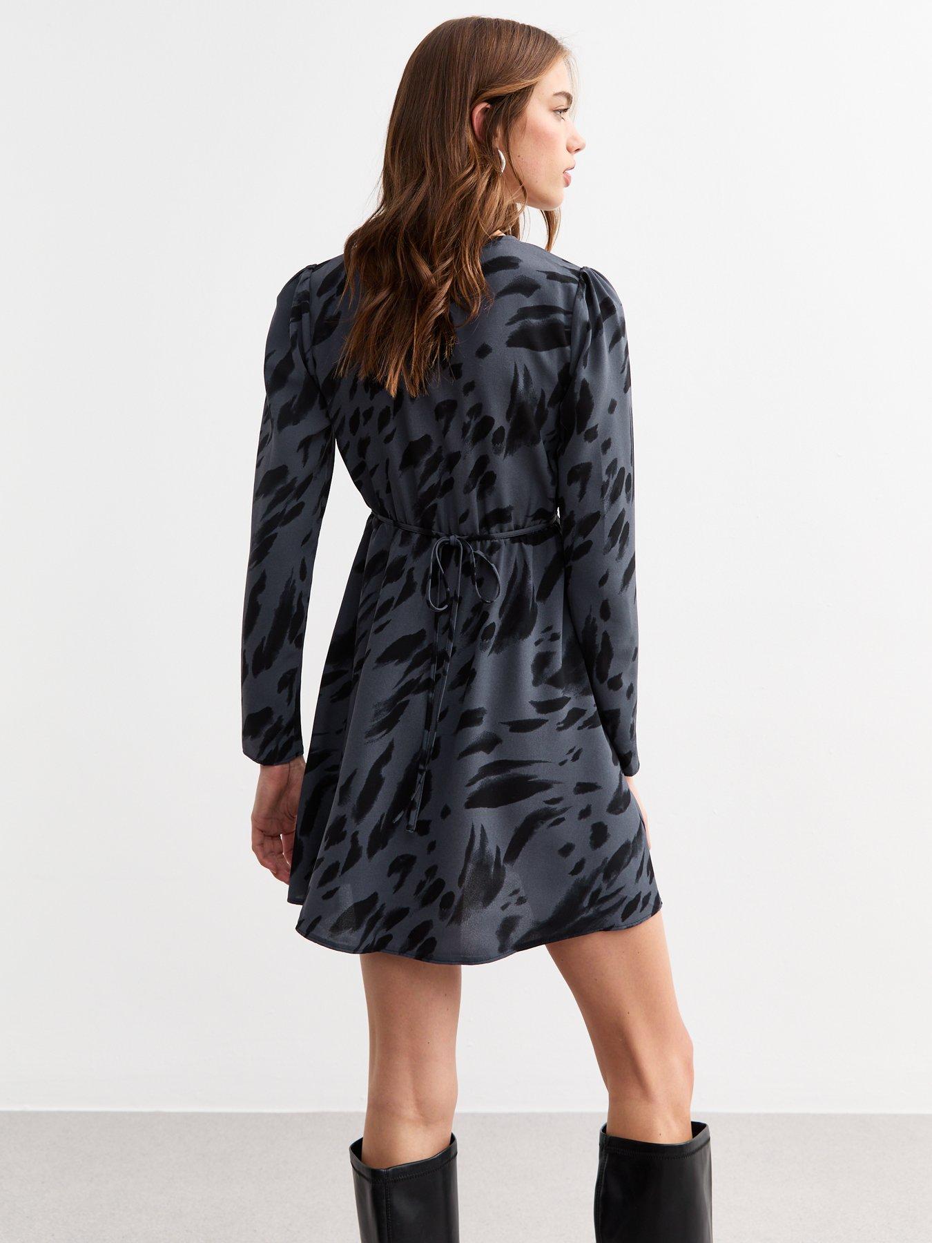 new-look-blur-print-mini-dress-bluestillFront