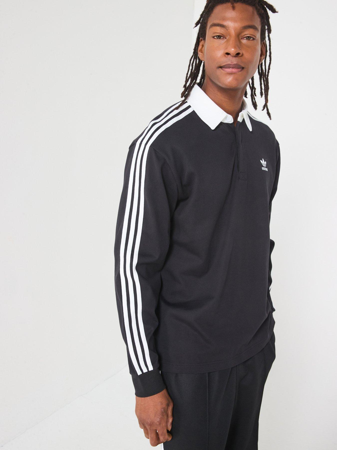 adidas Originals Mens Adicolor Rugby Polo - Black