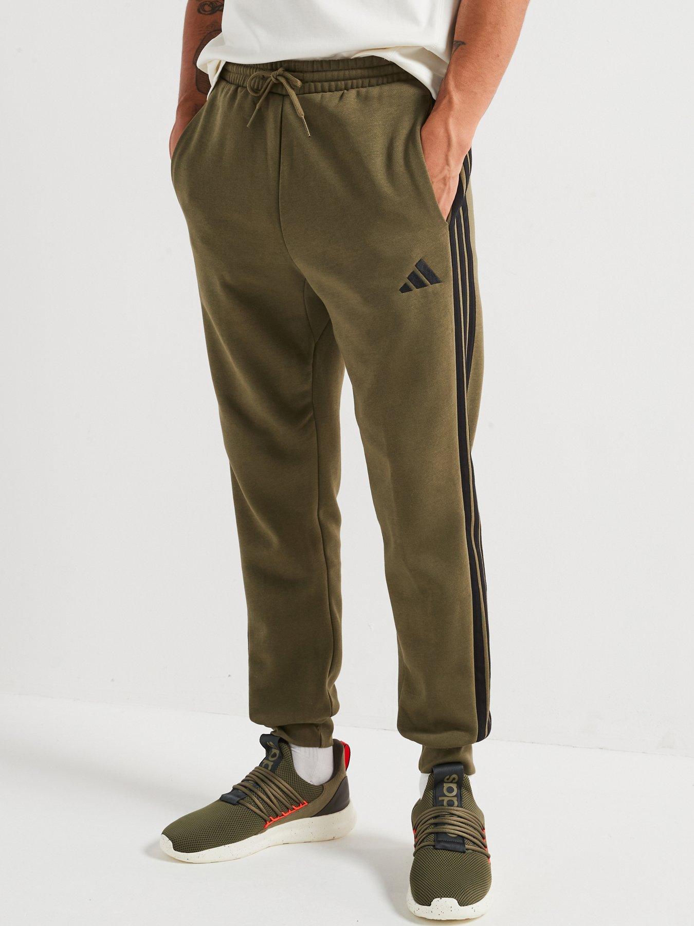 adidas-sportswear-mens-essential-3-stripe-fleece-pant-green