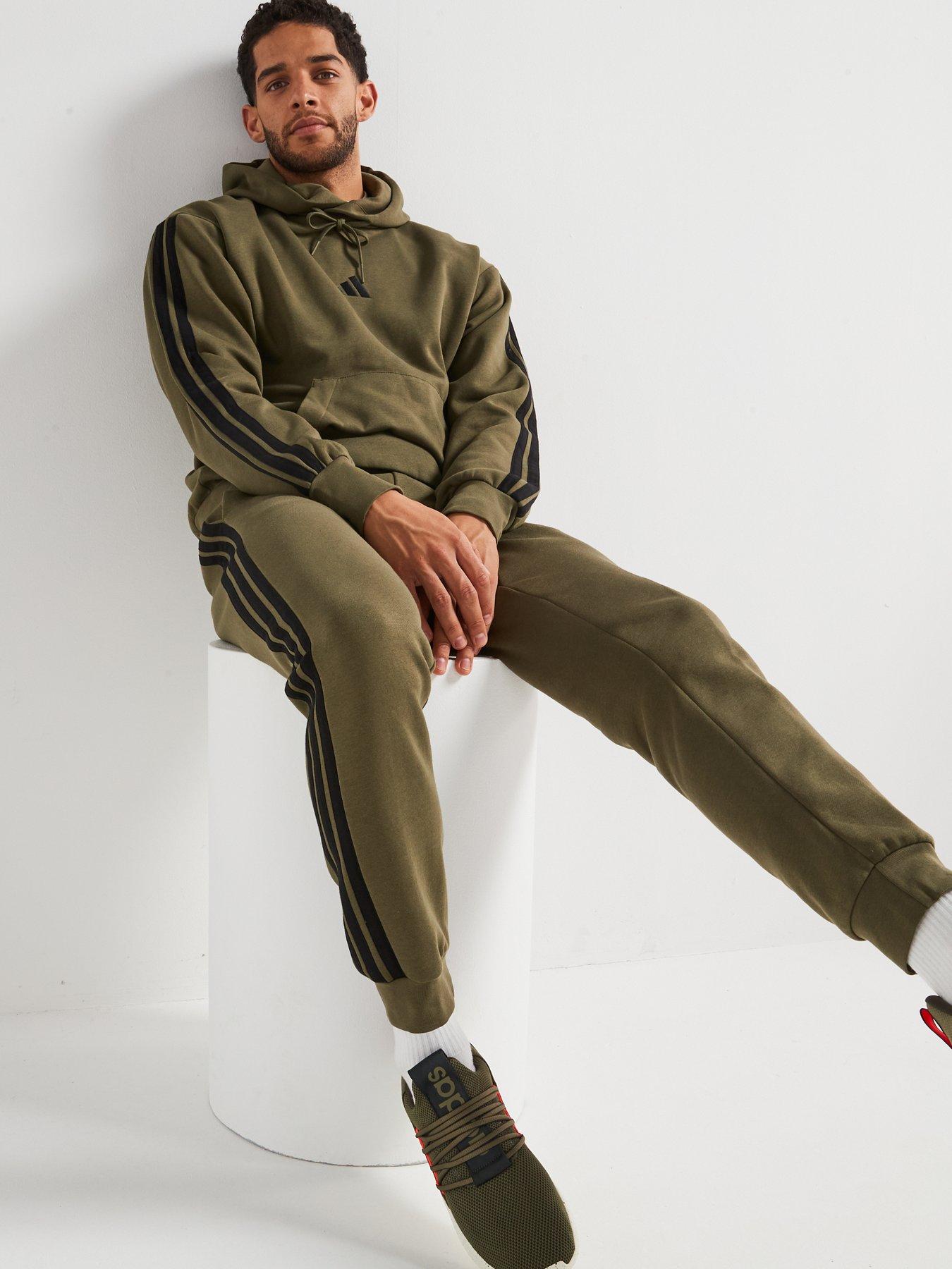 Image 4 of 5 of adidas Sportswear Men's Essential 3-Stripe Fleece Pant - Green