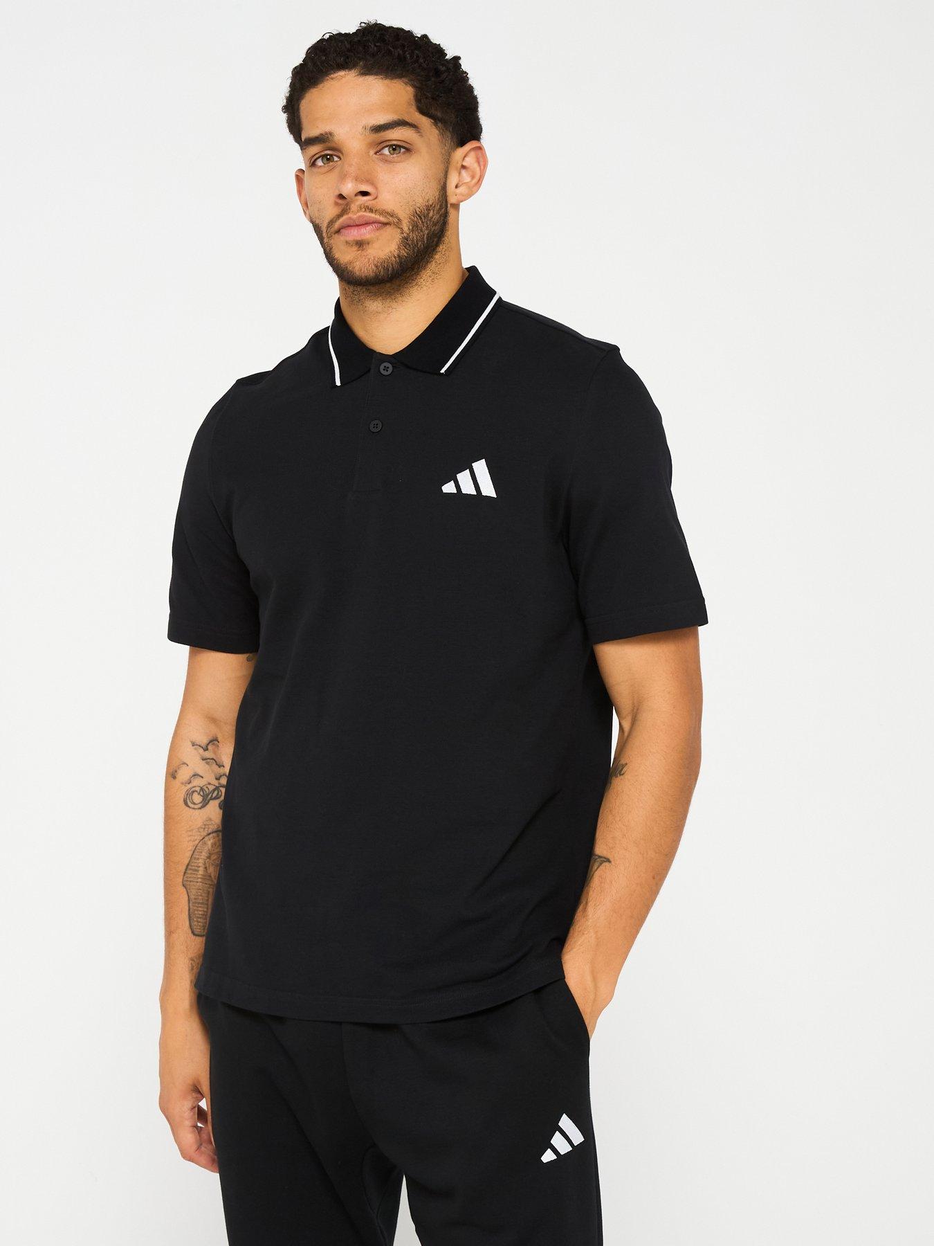adidas Sportswear Men's Essentials Small Logo Pique Polo Shirt - Black