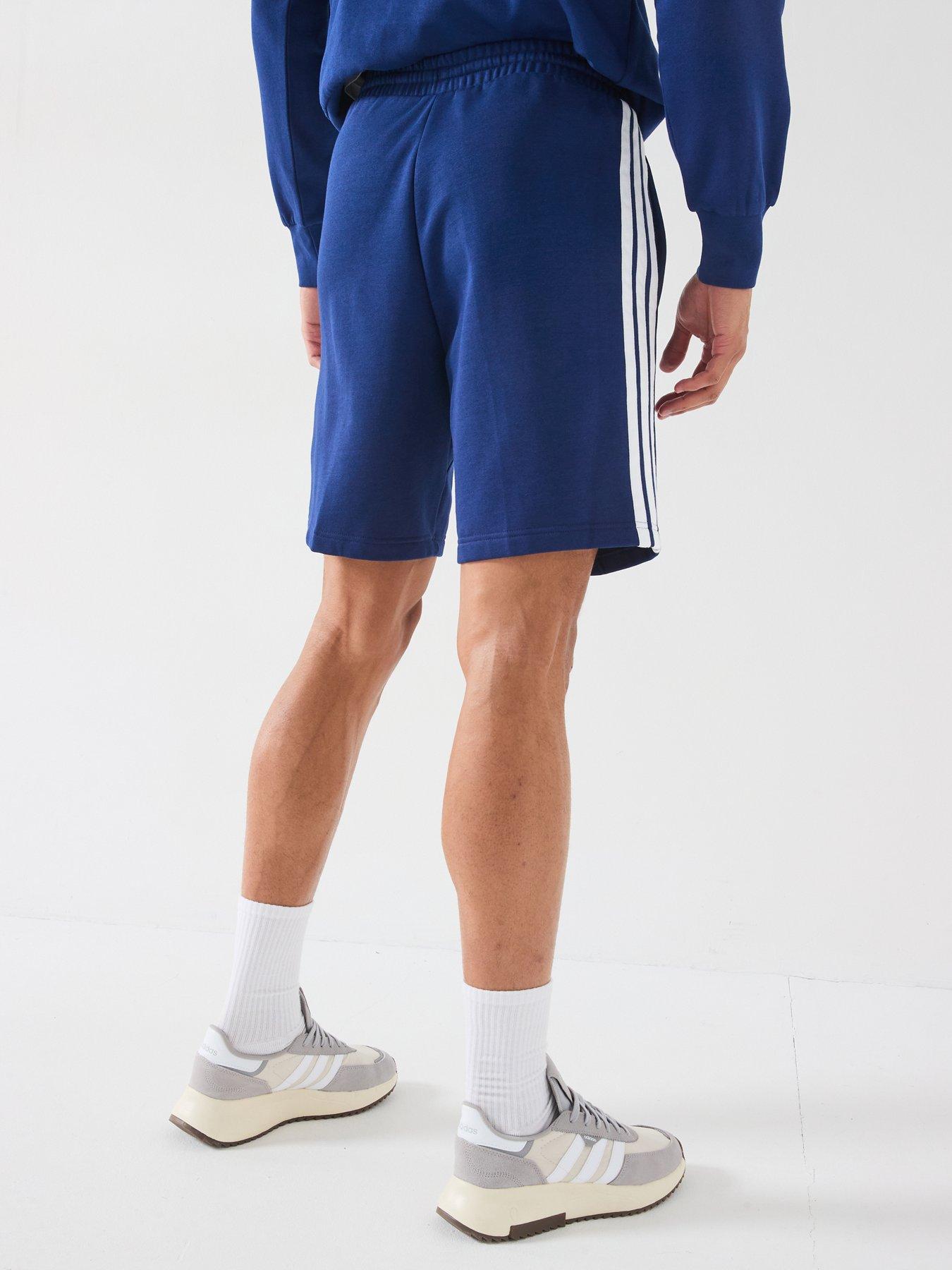 Image 2 of 6 of adidas Sportswear Mens Essentials 3-stripe Fleece Shorts - Blue