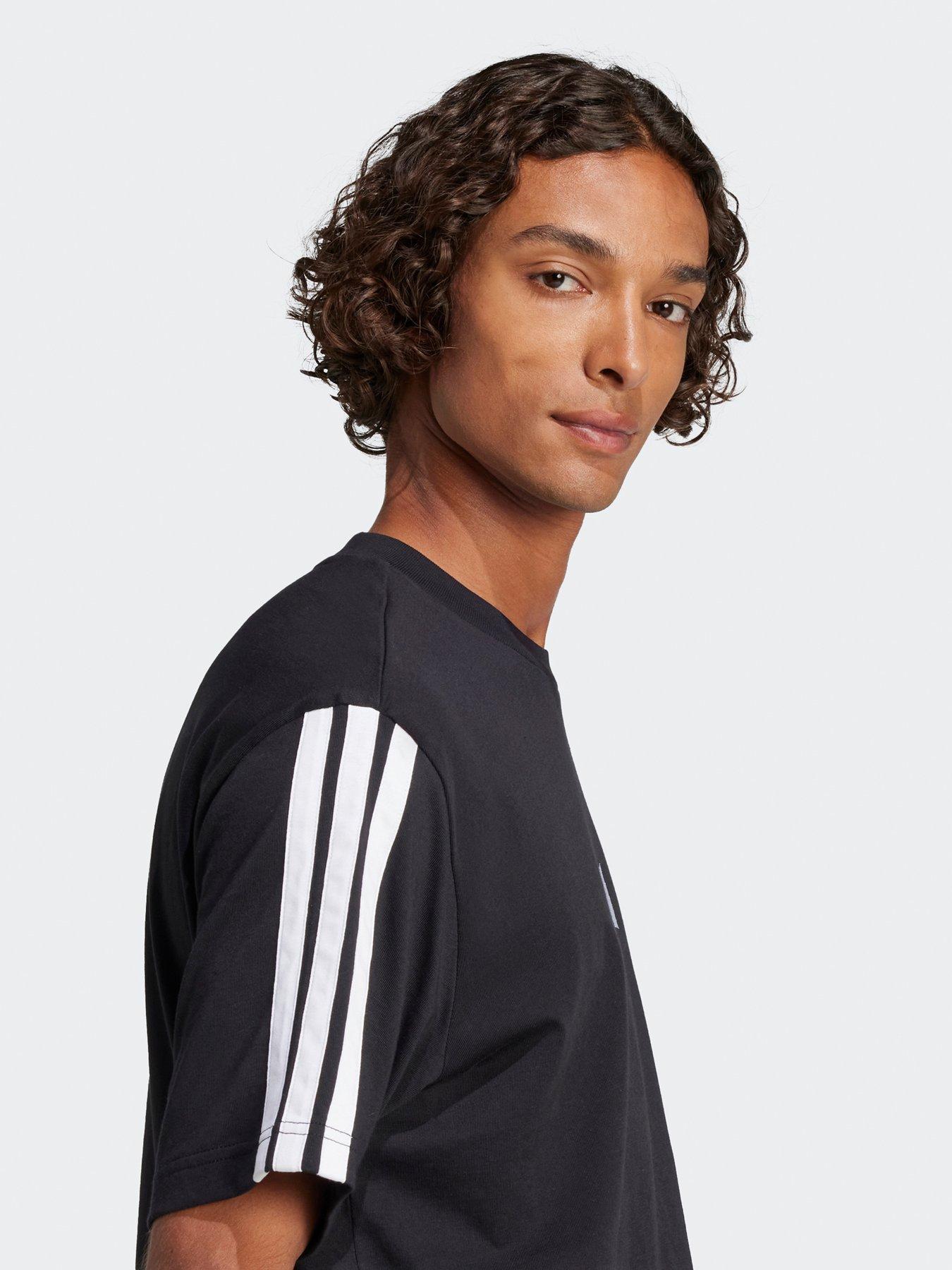 adidas-sportswear-mens-essentials-3-stripe-single-jersey-t-shirt-blackoutfit