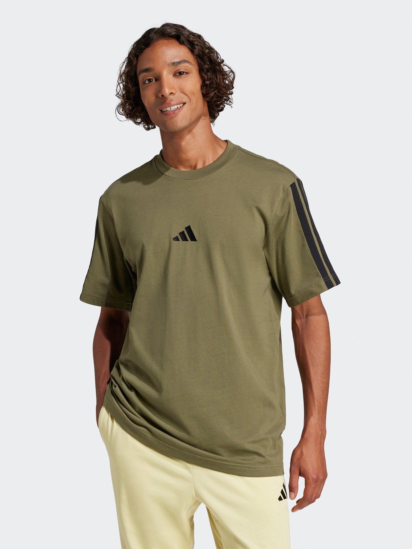 adidas-sportswear-mens-essentials-3-stripe-single-jersey-t-shirt-green