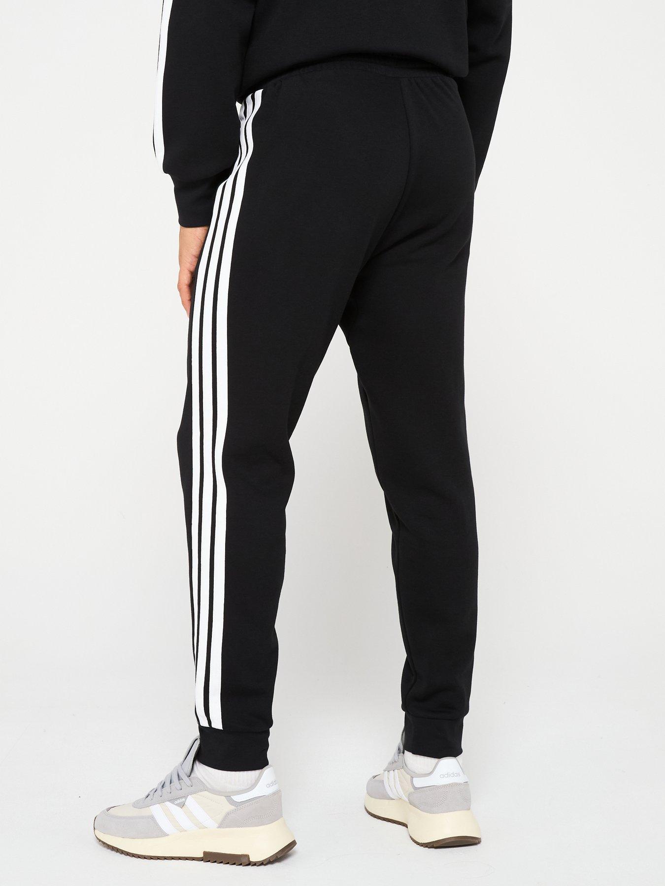 adidas-sportswear-mens-essential-3-stripe-fleece-pant-blackstillFront