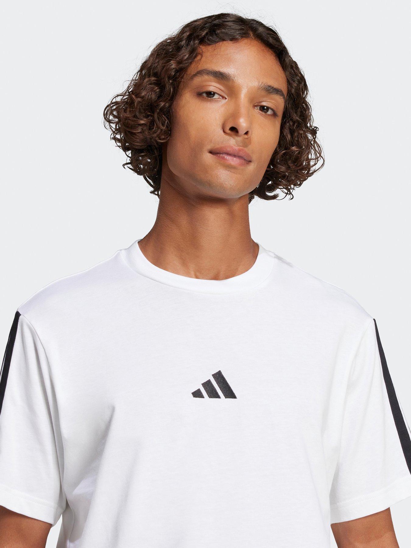 adidas-sportswear-mens-essentials-3-stripe-single-jersey-t-shirt-whiteoutfit