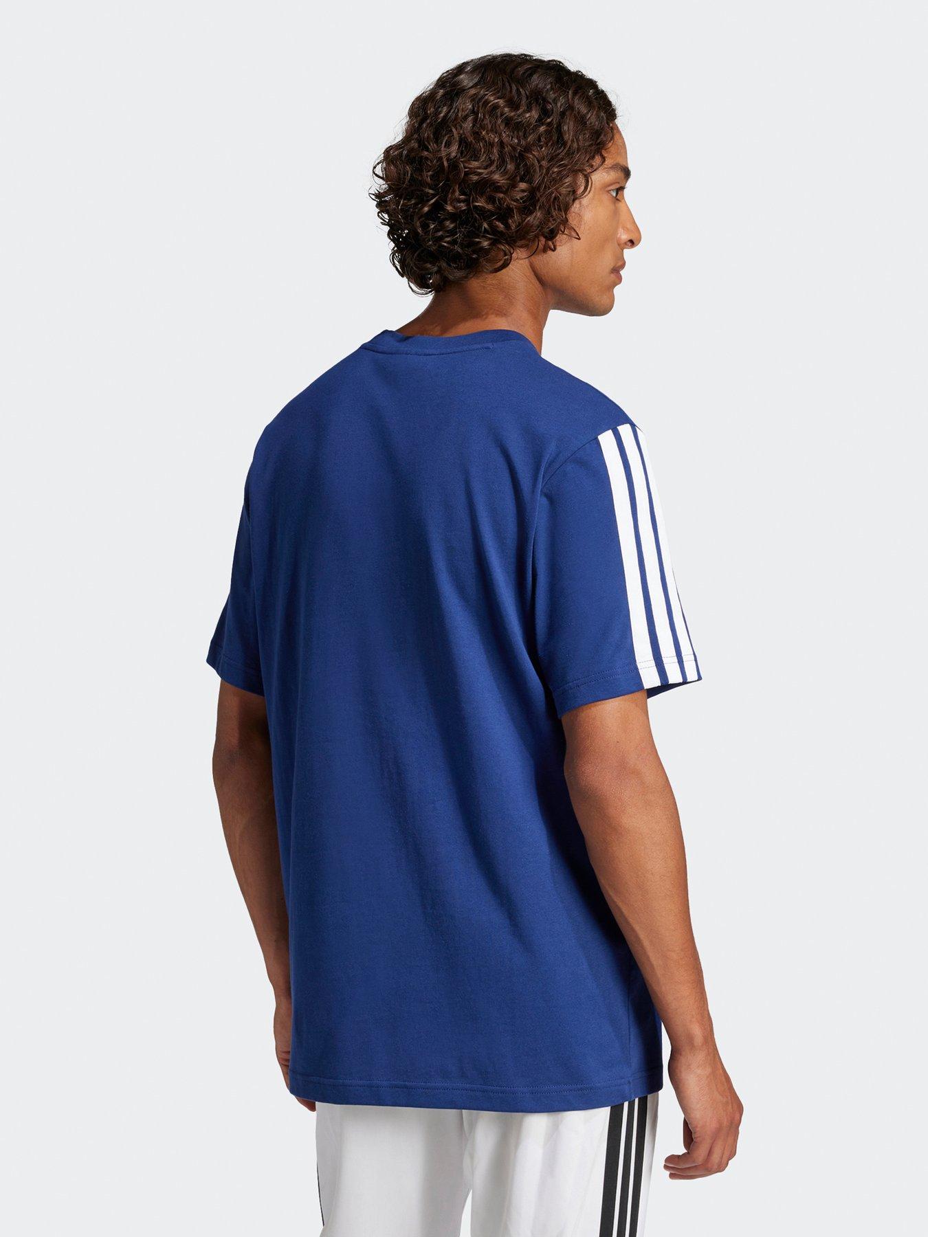 adidas-sportswear-mens-essentials-3-stripe-single-jersey-t-shirt-bluestillFront