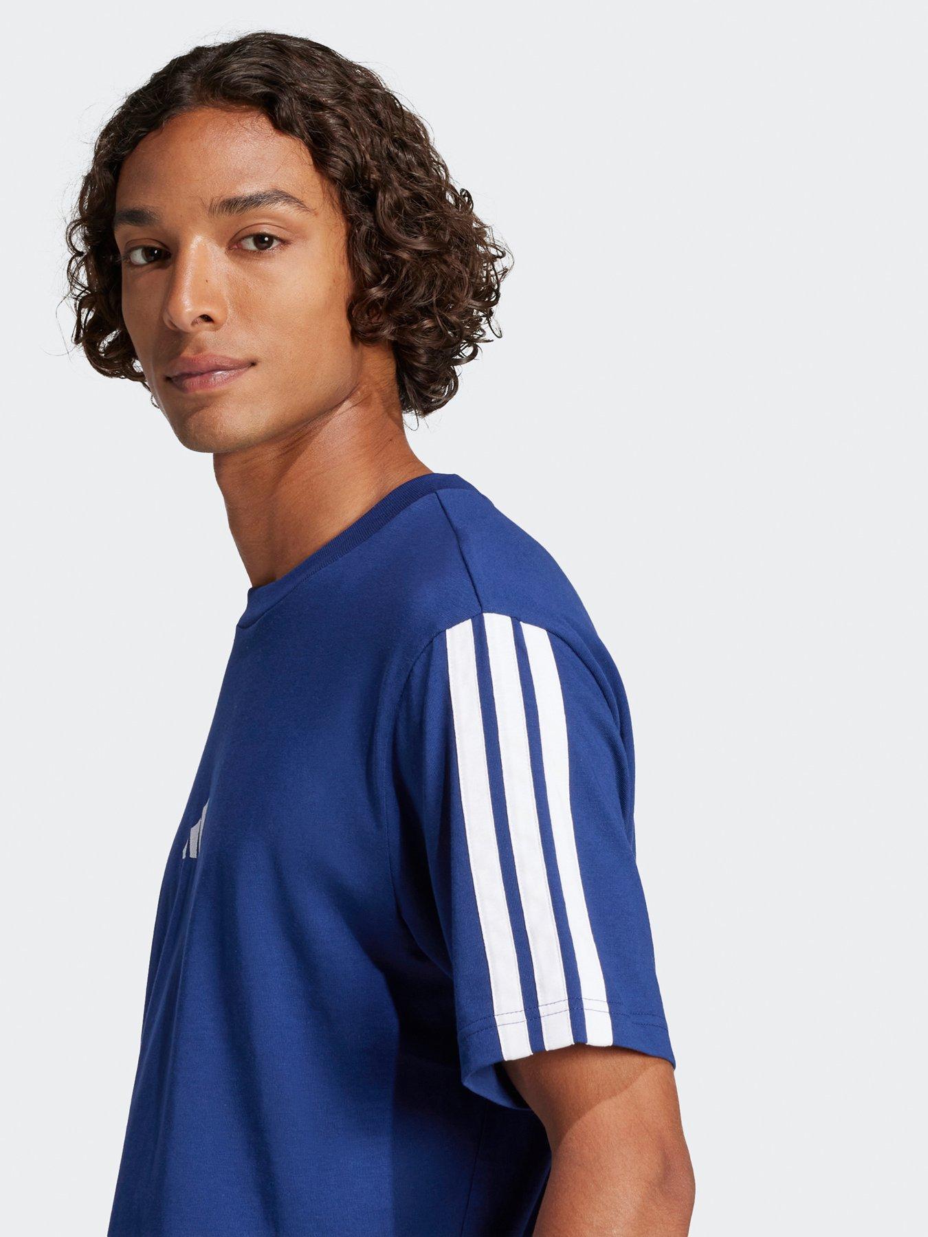 adidas-sportswear-mens-essentials-3-stripe-single-jersey-t-shirt-blueoutfit