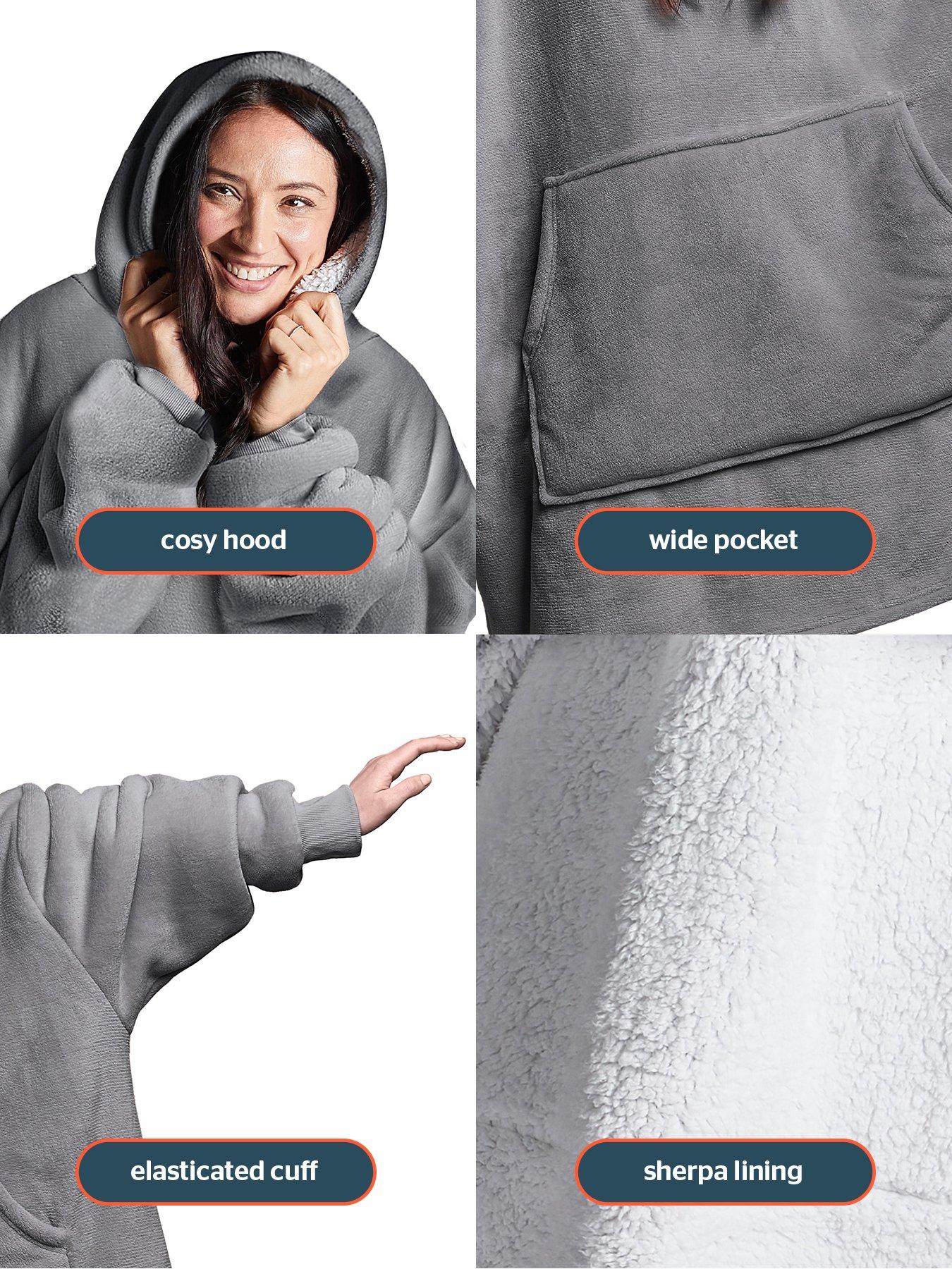 Image 6 of 7 of Silentnight Heat Genie Self Heating Oversized Hoodie - Charcoal Grey