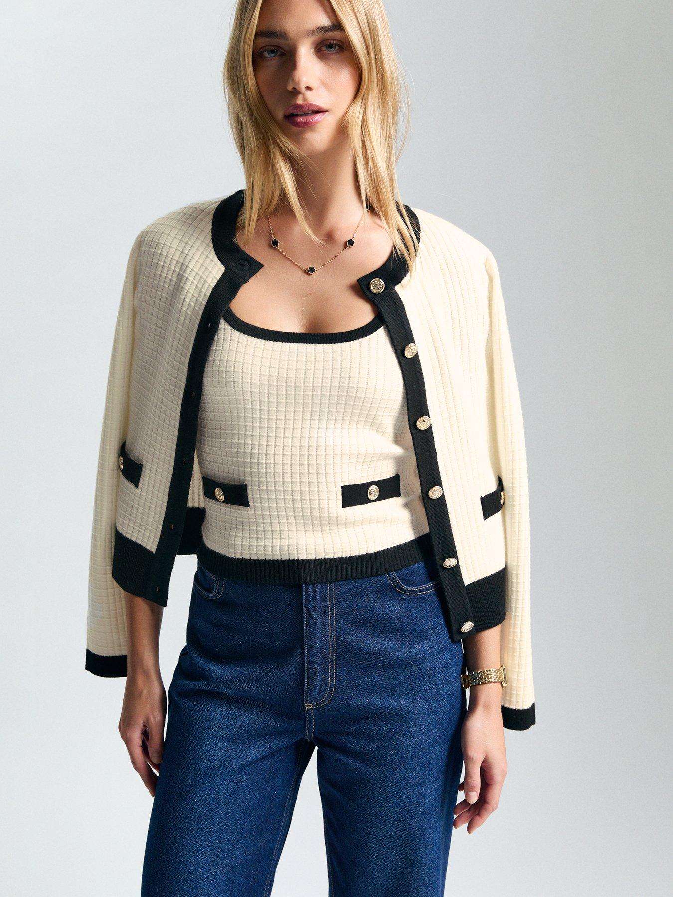 new-look-white-contrast-trim-waffle-knit-cardiganoutfit