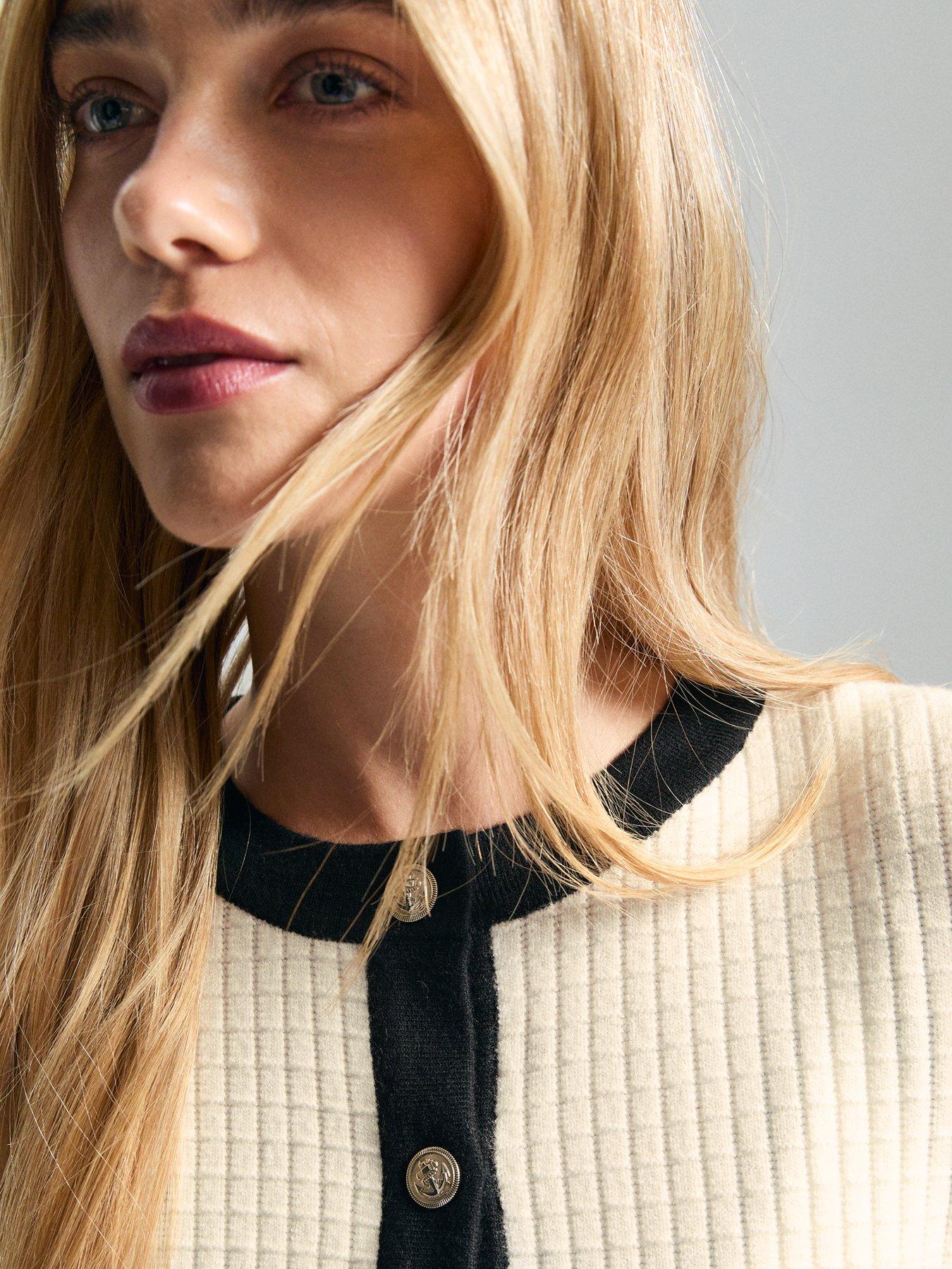 new-look-white-contrast-trim-waffle-knit-cardigandetail