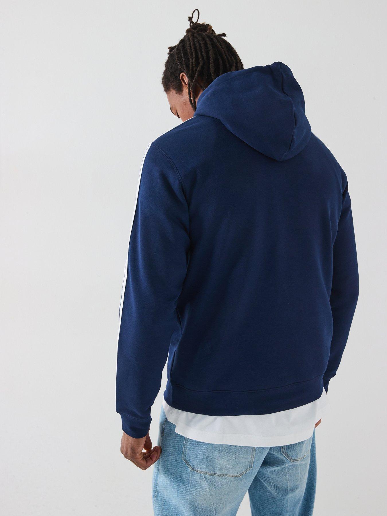 adidas-originals-mens-3-stripe-overhead-hoodie-navystillFront